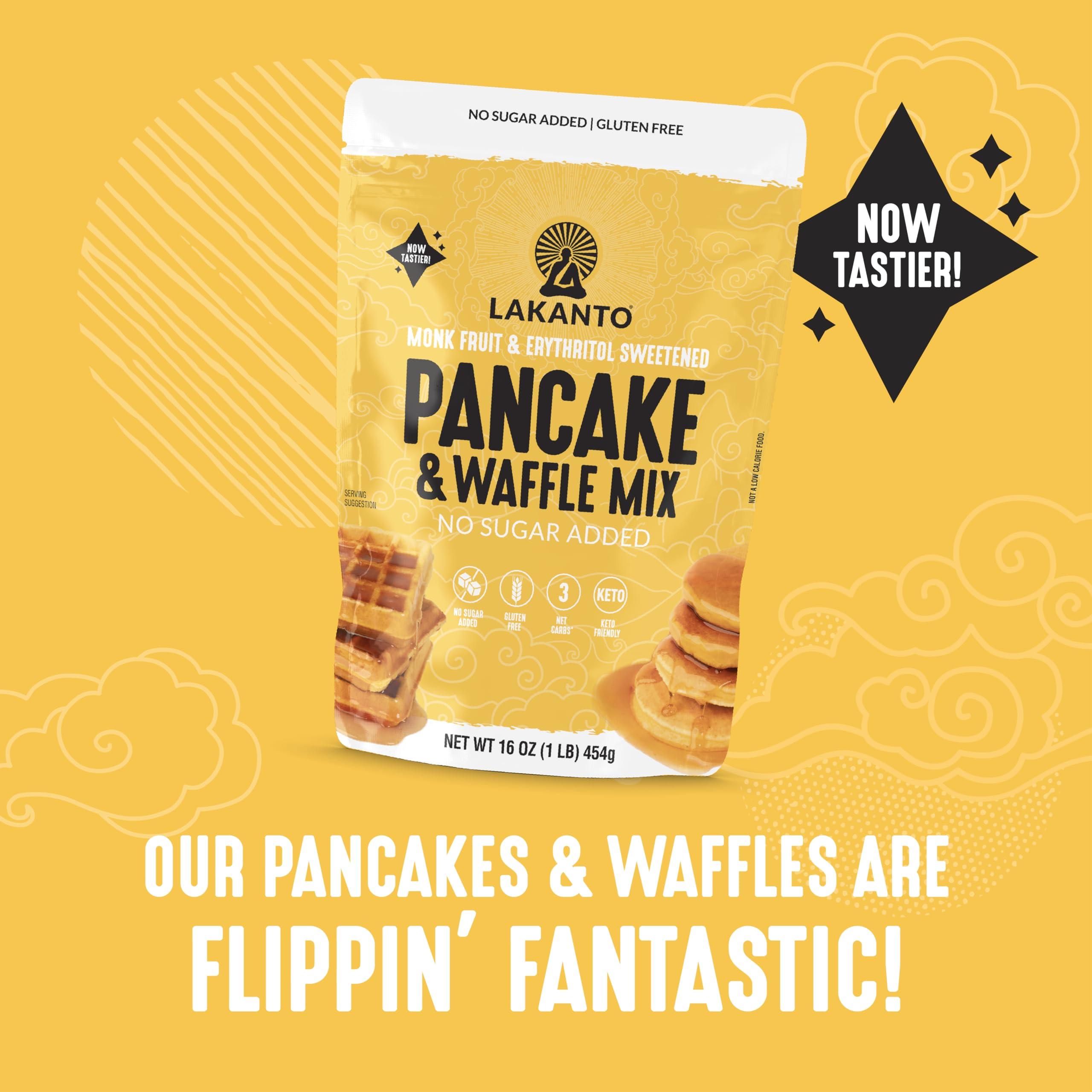 Lakanto Lakanto Pancake and Waffle Mix - Sweetened with Monk Fruit Sweetener and Erythritol, Breakfast, Flapjacks, Almond Flour, Low Net Carbs, Gluten Free, Keto Diet Friendly - 16 oz