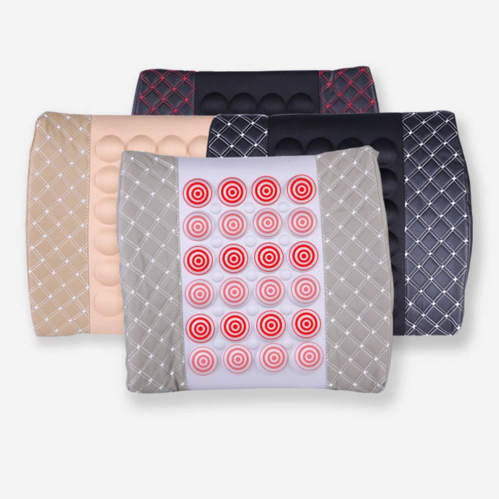 Shentesel Shentesel Massage Cushion Car Electric Vehicle Seat Back Waist Support Lumbar Pad Massager - Black + White