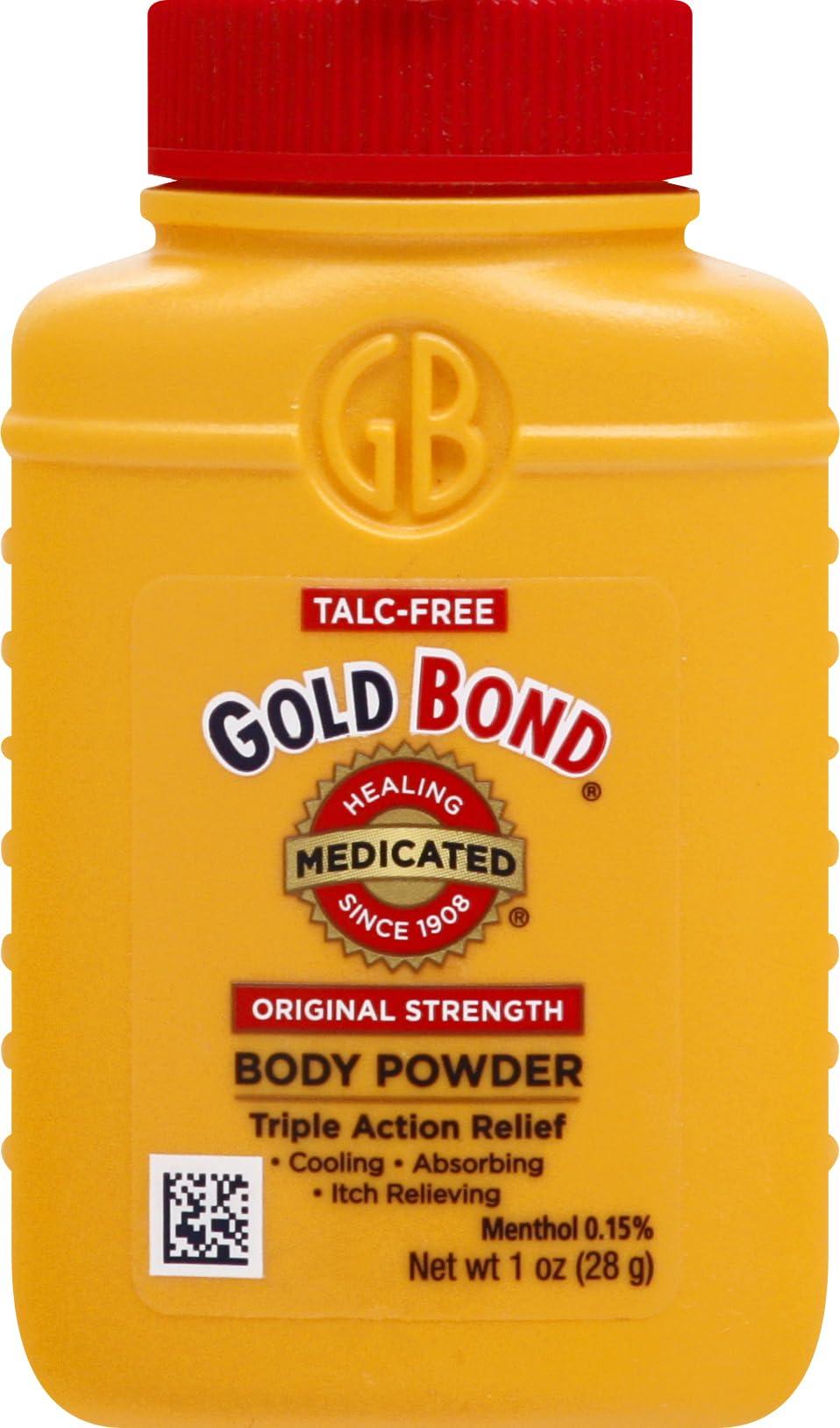 Gold Bond Gold Bond Medicated Original Strength Body Powder, 1 oz., Talc-Free, Anti-Itch, Absorbs & Cools