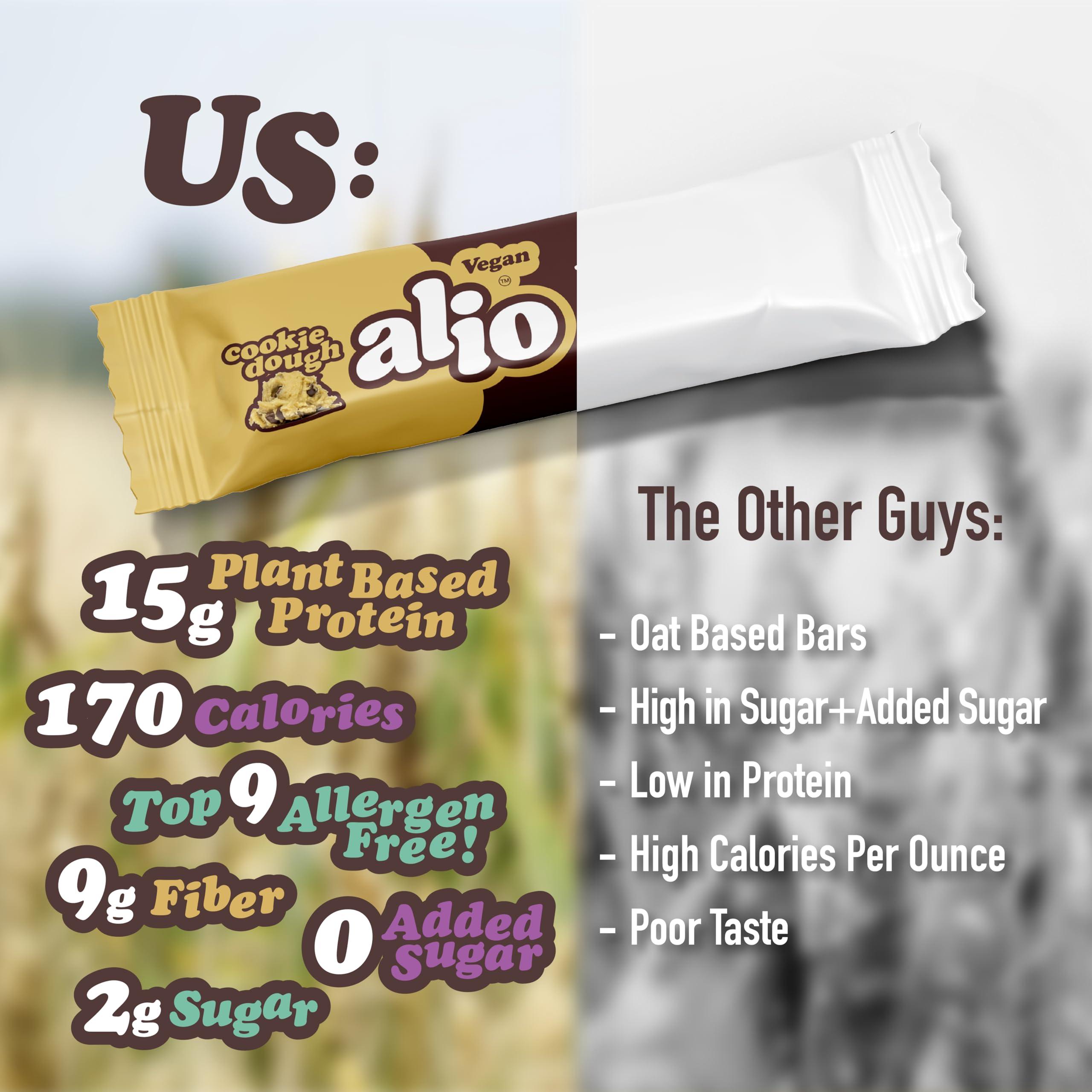 Live Alio Alio: Cookie Dough - Top 9 Allergen Free Protein Bar | High Protein | Nut Free | Low Calorie | Vegan | Gluten Free | non-GMO | Plant Based | Amazing Taste! 12 Bars in a Box
