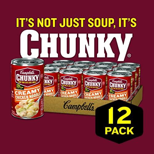 Campbell's Campbell's Chunky Soup, Creamy Chicken Noodle Soup, 18.8 Ounce Can (Case of 12)