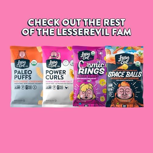 Lesserevil LesserEvil Himalayan Pink Salt Organic Popcorn, No Artificial Ingredients, Coconut Oil, Pack of 12, 0.88 oz Bags