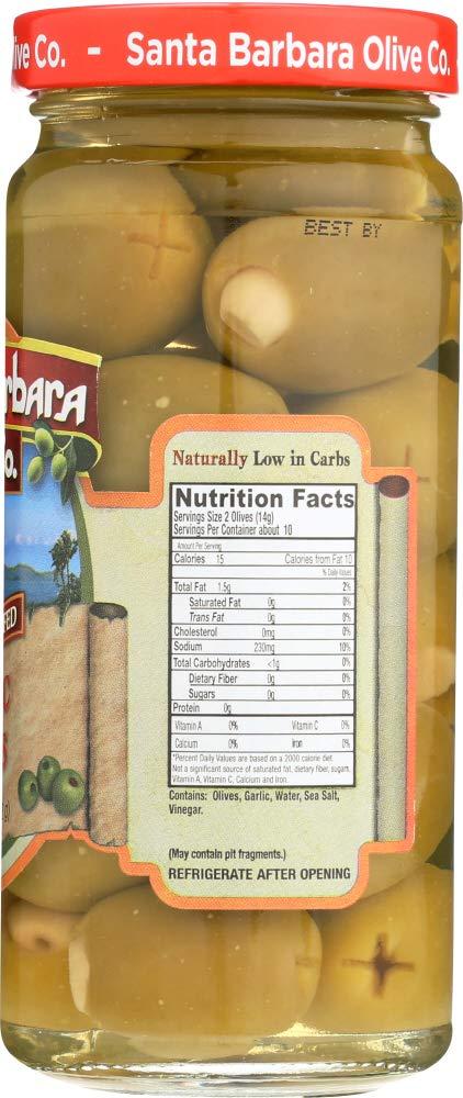 Santa Barbara Santa Barbara Garlic Stuffed Olives, 5-Ounce Jars (Pack of 6) ( Value Bulk Multi-pack)