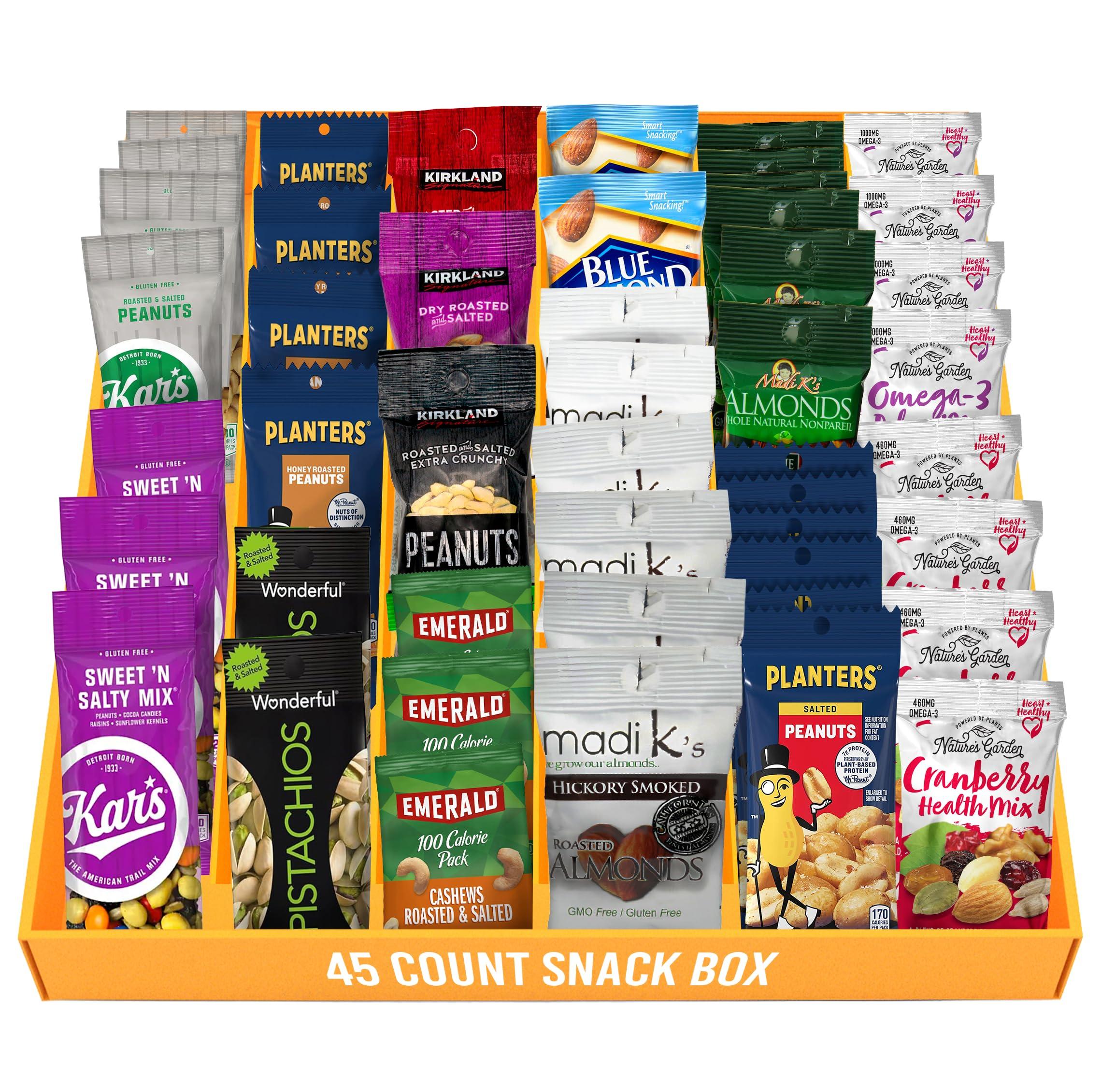 Yummey Healthy Individual Nuts Snack Packs - 30 Count of Mixed Nuts and Trail Mix - Assorted Nuts Variety Pack - Our Healthy Snacks Variety Pack For Adults and Kids Includes Peanuts, Cashews, Pistachios, & More