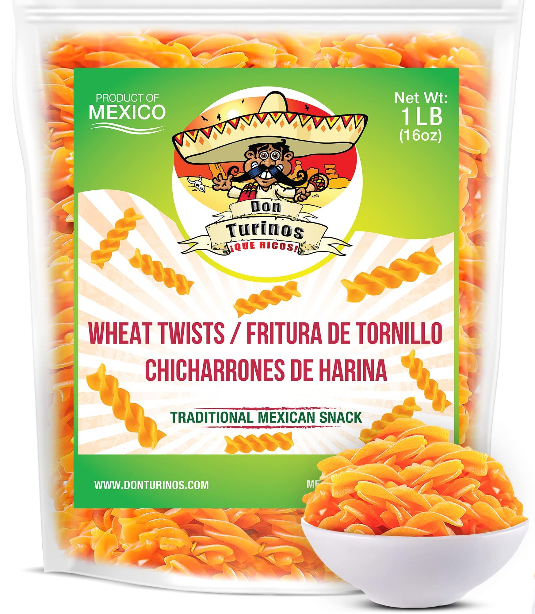 DON TURINOS ¡QUE RICOS! Duritos (Duros) Mexican Wheat Pellet Twists 1LB - Fritura De Tornillo - Traditional Fried Snack- by Turinos