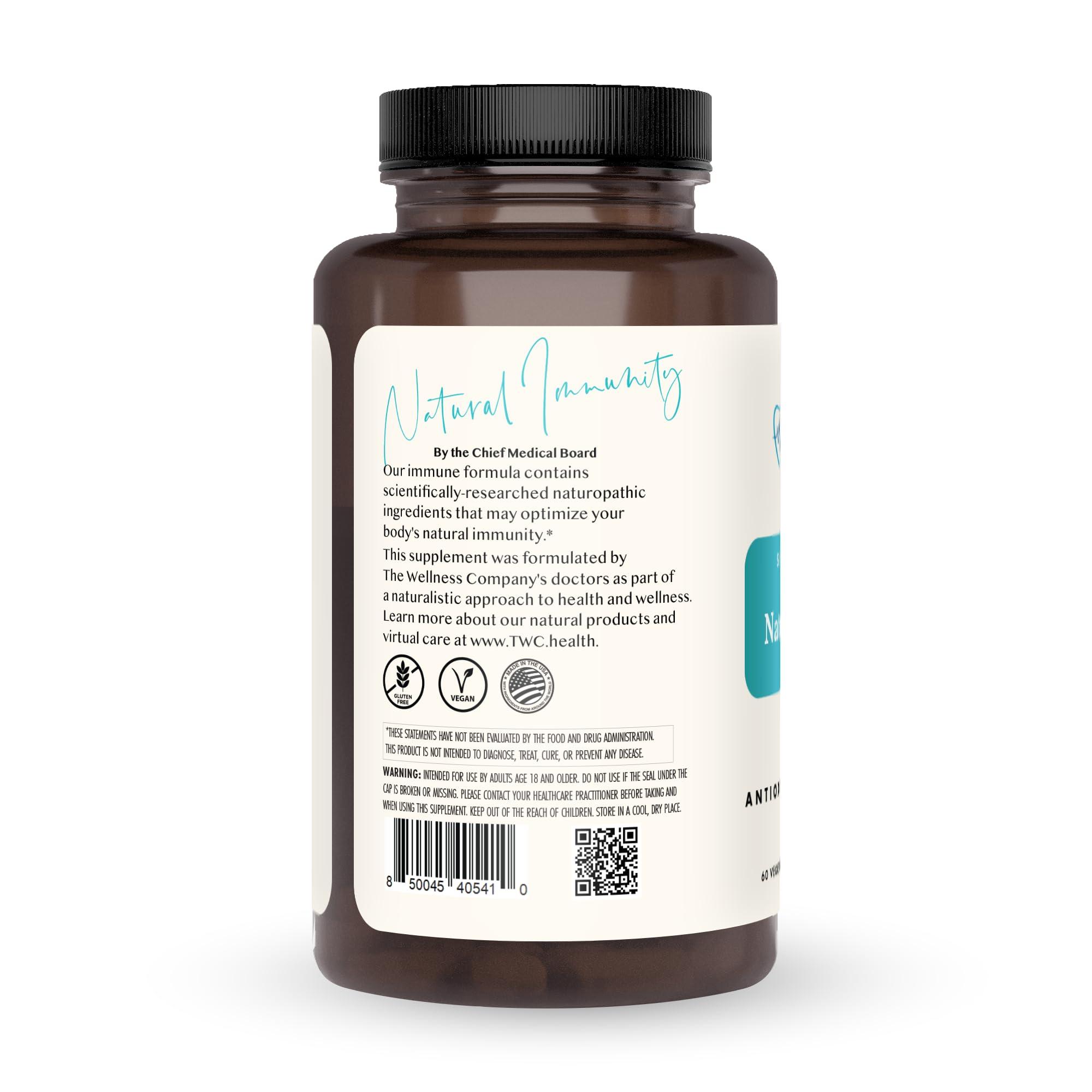 The Wellness Company The Wellness Company Natural Immunity | 60 Capsule (1 Month Supply) | Formulated for Powerful Daily Immune Defense | Non-GMO, Vegan, Gluten Free | for Supporting Healthy Immune Function