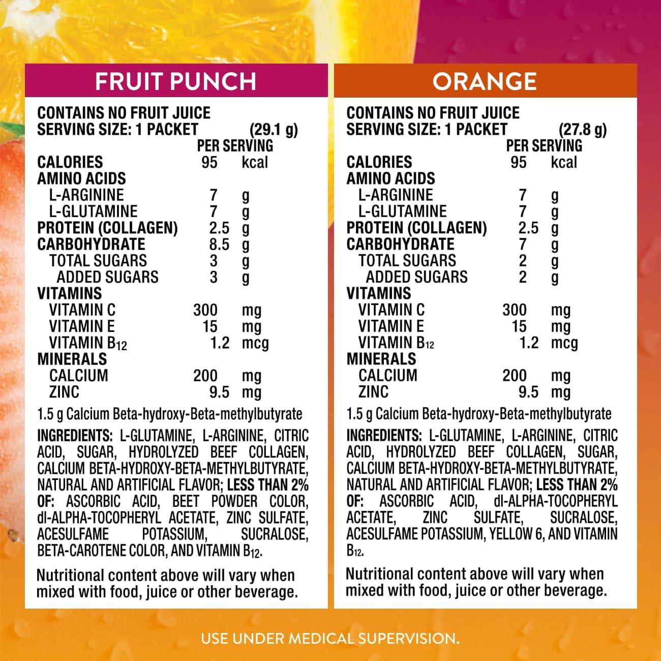 Juven Juven Therapeutic Nutrition Drink Mix Powder for Wound Healing Support, Includes Collagen Protein, Variety Pack, 30 Count