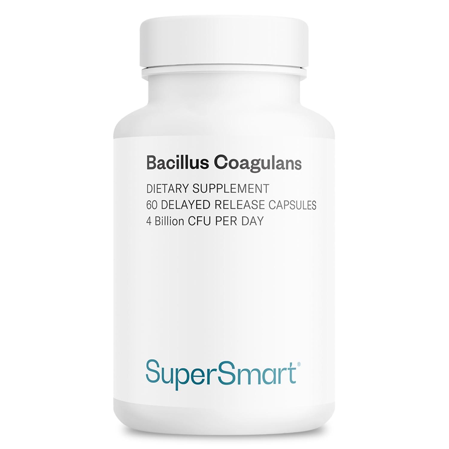 Supersmart Supersmart - Bacillus Coagulans Probiotic 4 Billion CFU per Day (High Absorption) - Lactobacillus Sporogenes Supplement | Non-GMO & Gluten Free - 60 Delayed Released Capsules