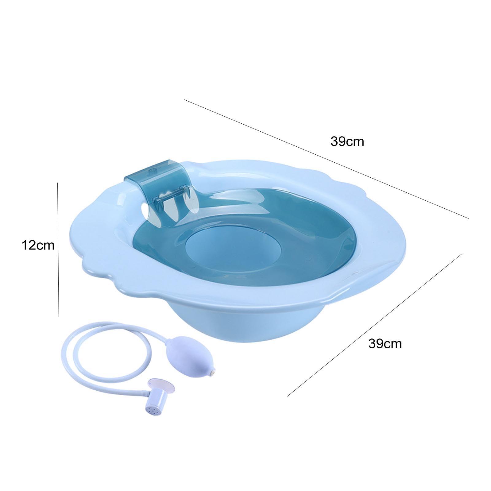 Generic Sitz Bath for Toilet Seat Perineal Soaking Bath Reusable Anti Over Universal Sitz Bath Tub Sitz Bath for Postpartum Care for Elderly, blue