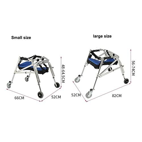 NYDCTHOM Folding Walker for Kids with Wheels,Aluminum Alloy Height Adjustable Walker, Lightweight Posterior Rollator Walker,Anti-Backward Size Kids Walker for Disabled Injured Rehabilitation Training