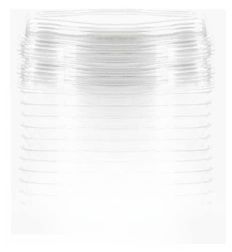 EcoQuality 5oz Clear Plastic Dessert Containers with Dome Lids - Boat Shaped Rectangular Disposable Parfait Box with Lids, Cake Box, Yogurt Container, Fruit Box, Snack Box, Ice Cream, Banana Pudding, Jello (60 PACK)