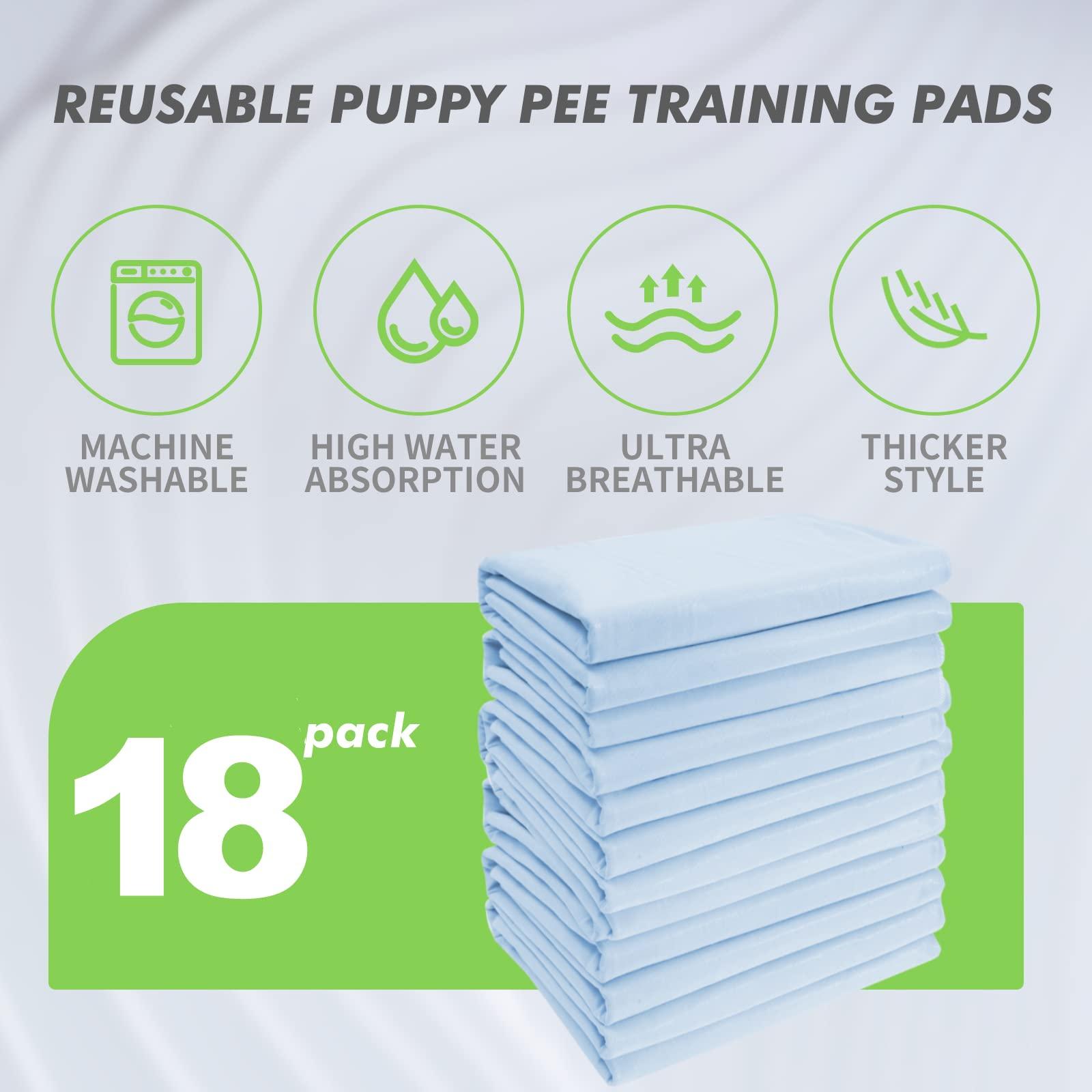 Green life universe 18 Pack Waterproof Underpads Washable Reusable Pet Training Bed Pad Soft Incontinence Adult Senior, 30\" x 34\"