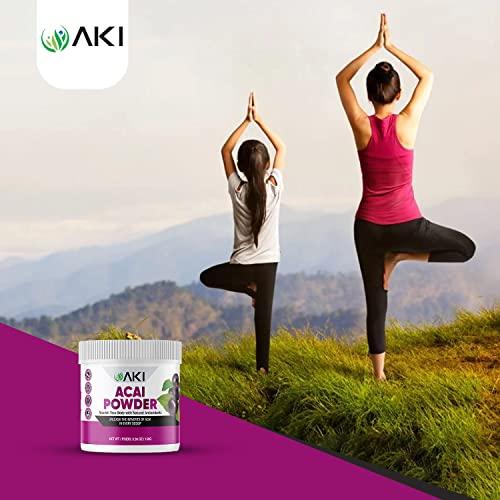 AKI ORGANIC AKI Acai Powder | Nourish Your Body with Ideal Vitamins & Nutrients | Powder for Smoothies - Non-GMO, Vegan Friendly & Gluten Free (5.30 Oz / 150 g)