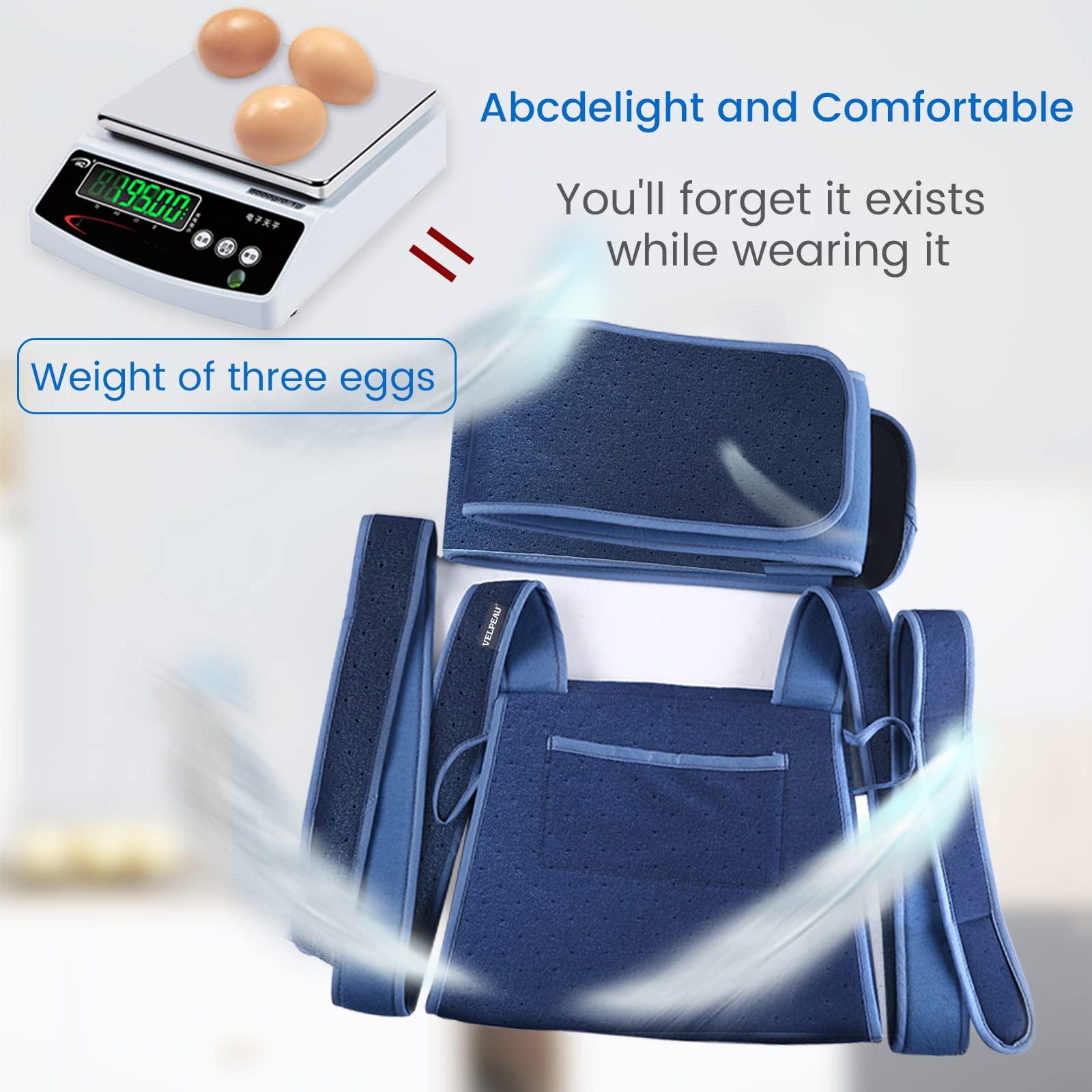 Velpeau Velpeau Arm Sling for Sleep, Shoulder Immobilizer for Women & Men - Very Soft Sling for Rotator Cuff Tear, Fractured, Dislocation, Broken, Postoperative, Fits Left & Right (Blue, M: Bust 27.5-39.5)