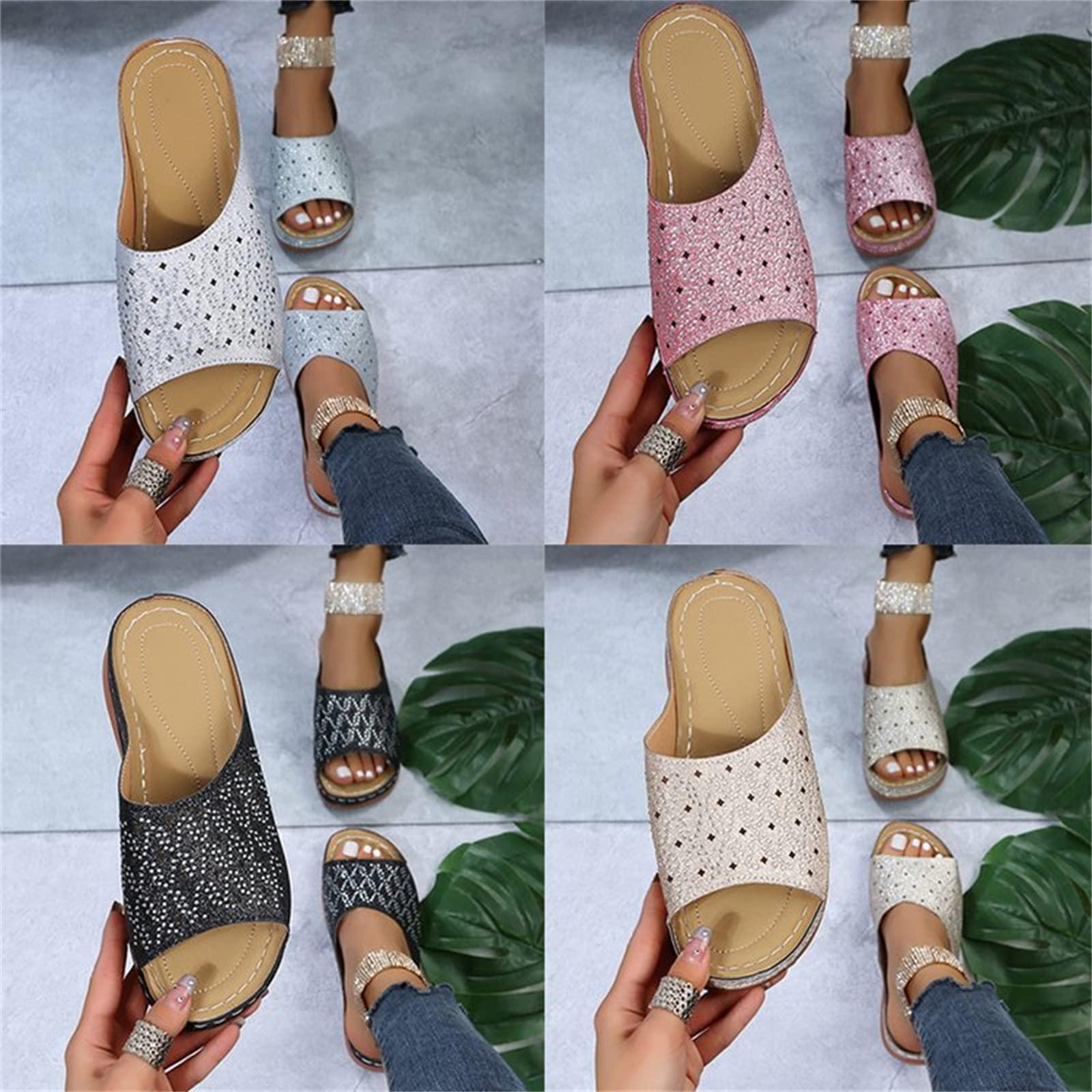 Generic Orthopedic Sandals For Women With Arch Support Plantar Fasciitis Women\'s Orthopedic Arch Support Flip Flops Summer Comfortable Walking Orthotic Sandals Dressy Beach Shoes Walking Slides 2023