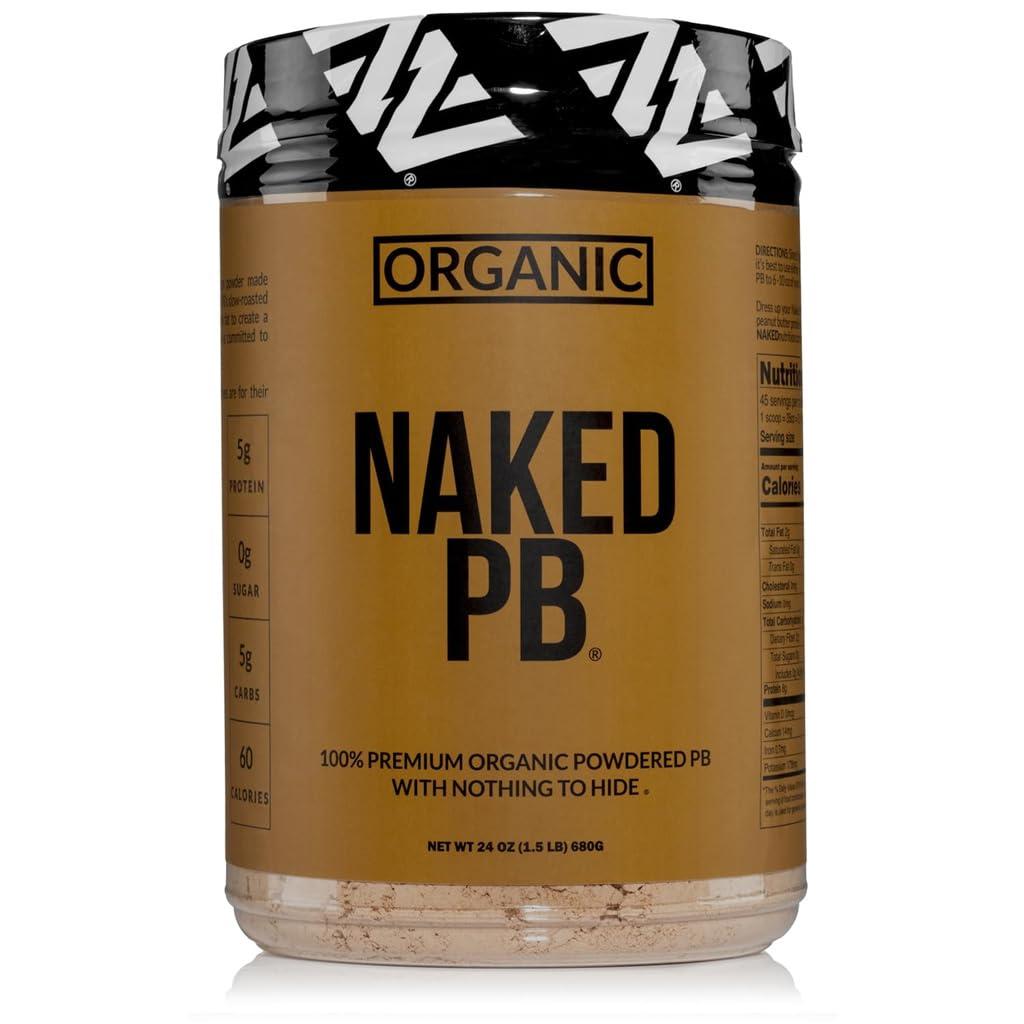 Naked Nutrition Organic Powdered Peanut Butter from US Farms Bulk, Only 1 Ingredient - Roasted Peanuts, Vegan, No Additives, Preservative Free, No Salt, No Sugar - 45 Servings - NAKED PB