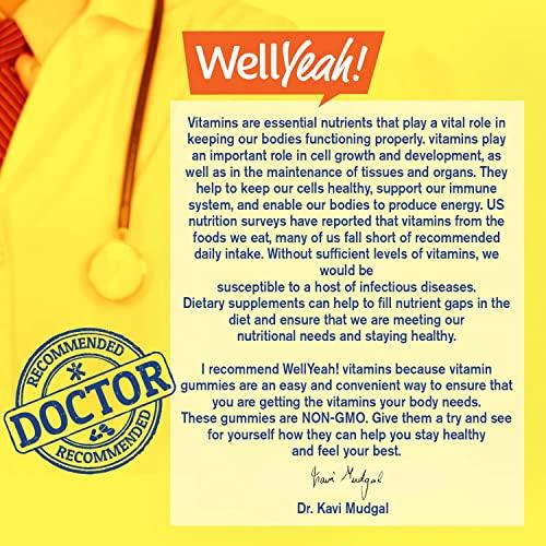 WellYeah WellYeah Iron Gummies for Kids with Vitamin C - Anemia Support, Red Blood Cell Formation, Energy, and Immunity Support Gummy, Iron Supplements for Kids - GMO Free, Natural Grape Flavor - 60 Count