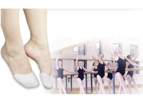 JIAHAO 1 Pieces Professional Ballet Dancer Silica-Gel Pointe Shoes Toe Pads Toe Protector with Breathable Hole (White)