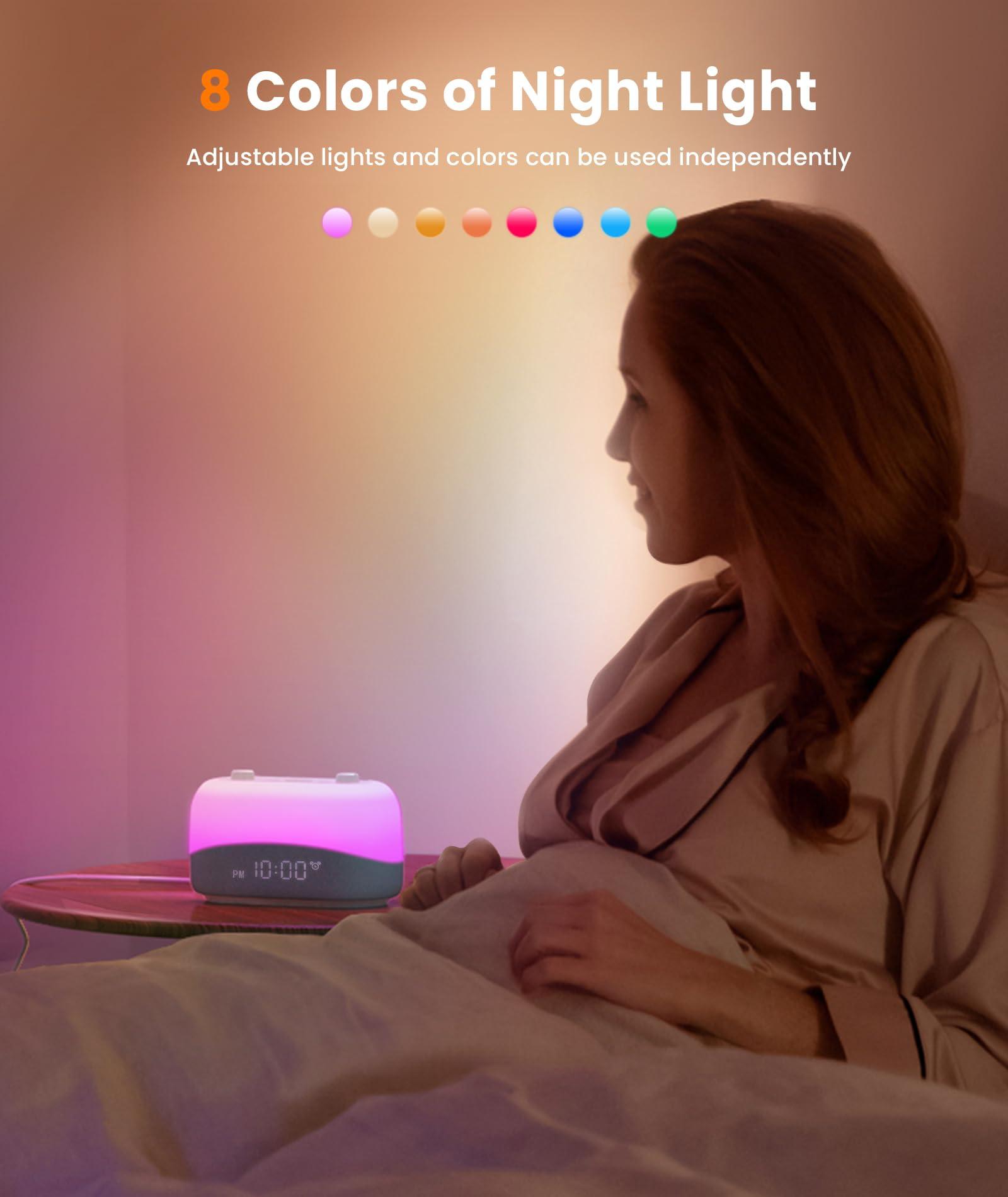 Dreamegg Dreamegg Sound Machine Alarm Clock - White Noise Sound Machine with 29 Soothing Sounds, Night Light, 0-100% Dimmable, 3 Alarm Sounds, Snooze, Digital Alarm Clock for Sleep Adults Bedrooms