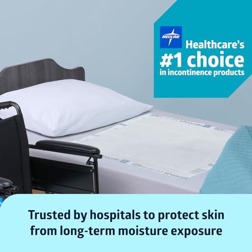 Medline Medline Ultrasorbs Drypads with SlipResist Technology, 30\" x 36\", 5 Count, Super Absorbent Disposable Bed Pads, Incontinence Bed Pads, Adult Bed Pads, 10x More Absorbent, Chucks For Adults, Elderly