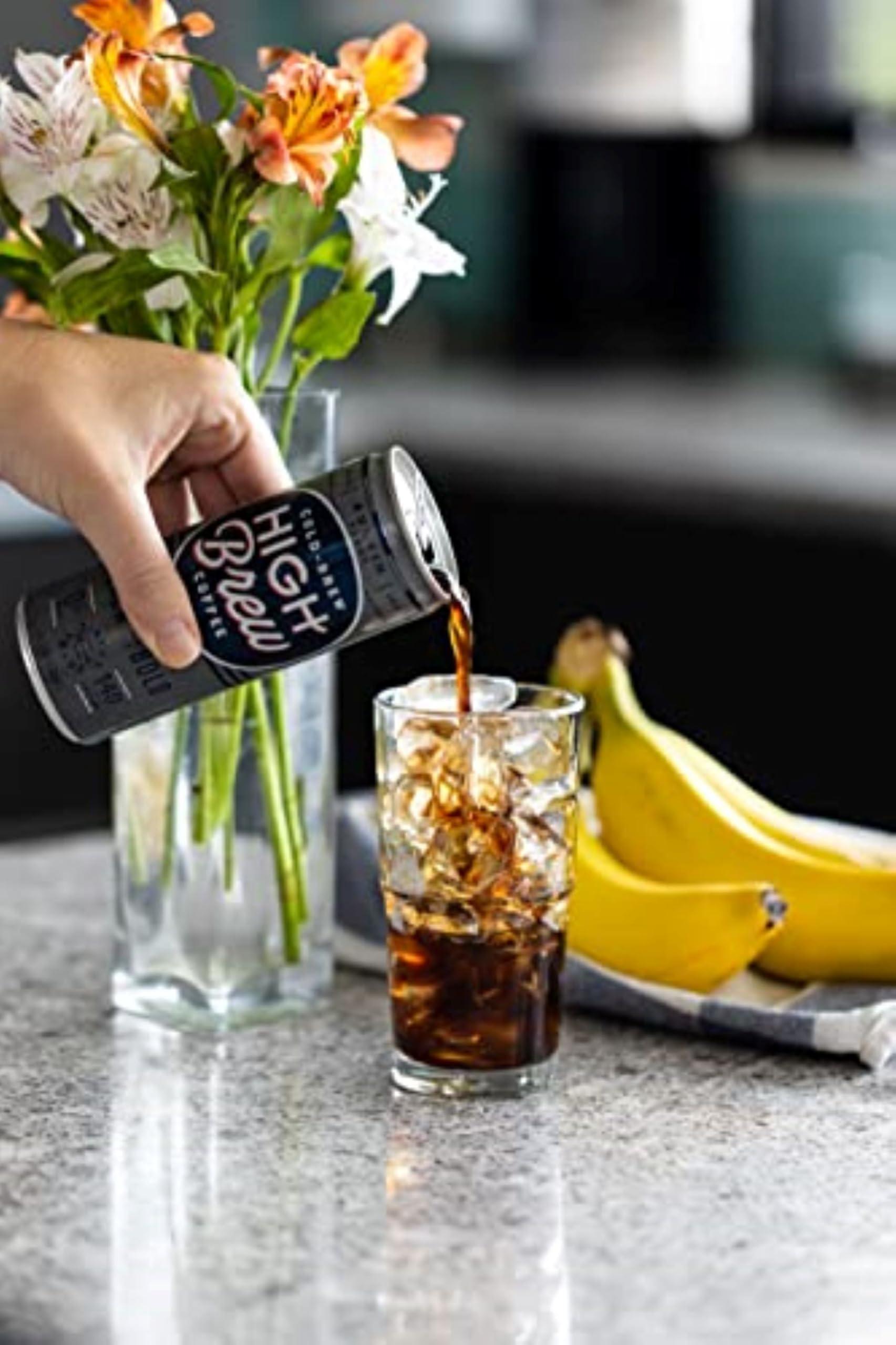 High Brew Coffee High Brew Black & Bold Cold Brew Coffee, Caffeinated, Dairy Free, 8 Ounces (Pack Of 12)