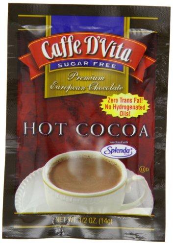 Caffe D'Vita Caffe D’Vita Sugar Free Hot Cocoa Mix - Sugar Free Hot Chocolate Mix, Gluten Free, Low Fat, No Cholesterol, No Hydrogenated Oils, No Trans Fat, Kosher-Dairy, Hot Cocoa Mix Bulk - 16 Gm Each, 24-Pack