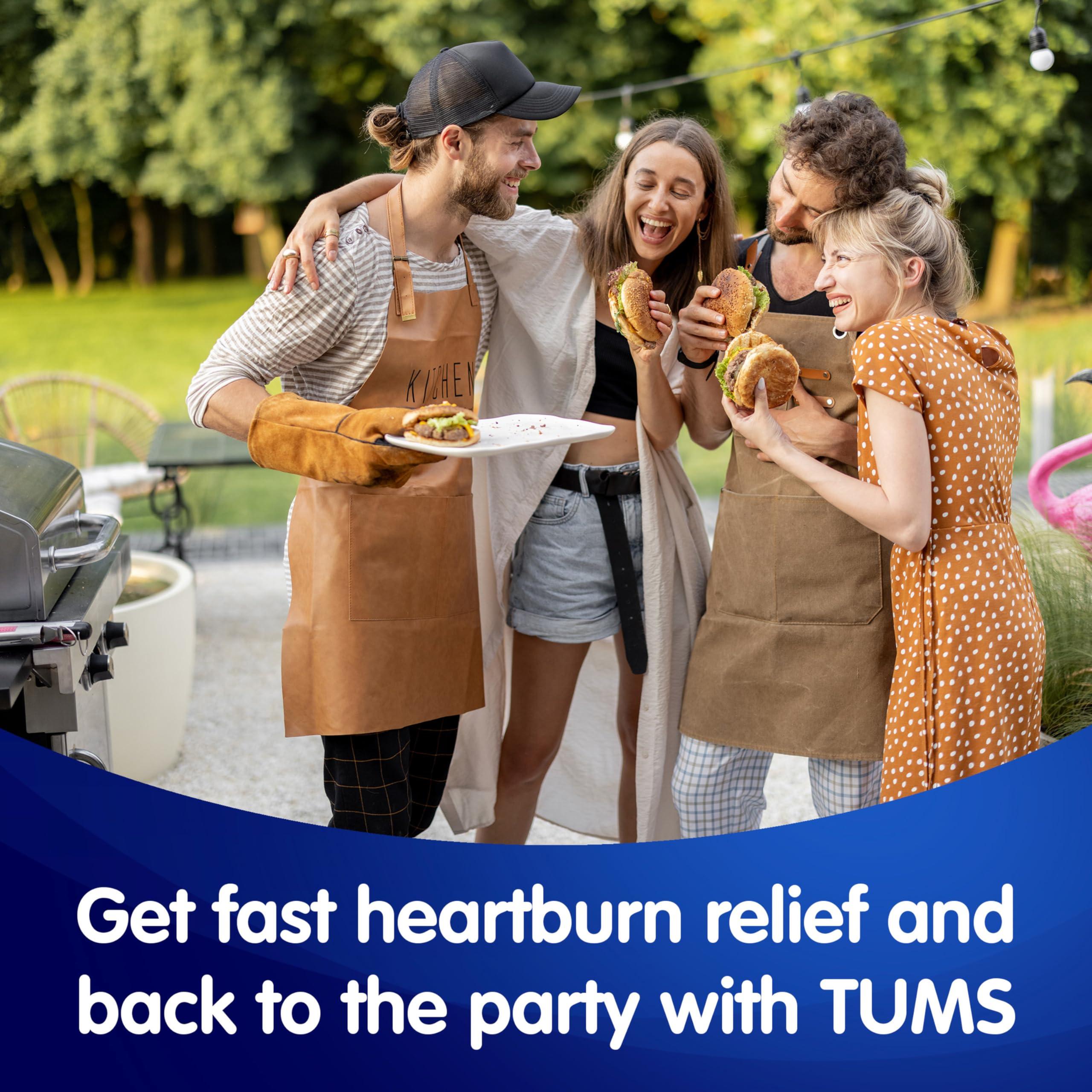 TUMS TUMS Gummy Bites Dietary Supplement for Occasional Heartburn Relief, Upset Stomach and Acid Indigestion, Great for a Summer BBQ - Cherry Berry Burst - 108 Count