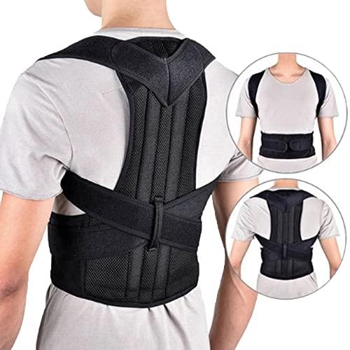 NEWCES XS-5XL Large Size Posture Correction Belt Back Support for Student Teenagers Men Women Pain Relief Waist Trimmer Belt Shoulder Lumbar Support Breathable Back Brace ( Color : Black , Size : XXXXL/XXXXL