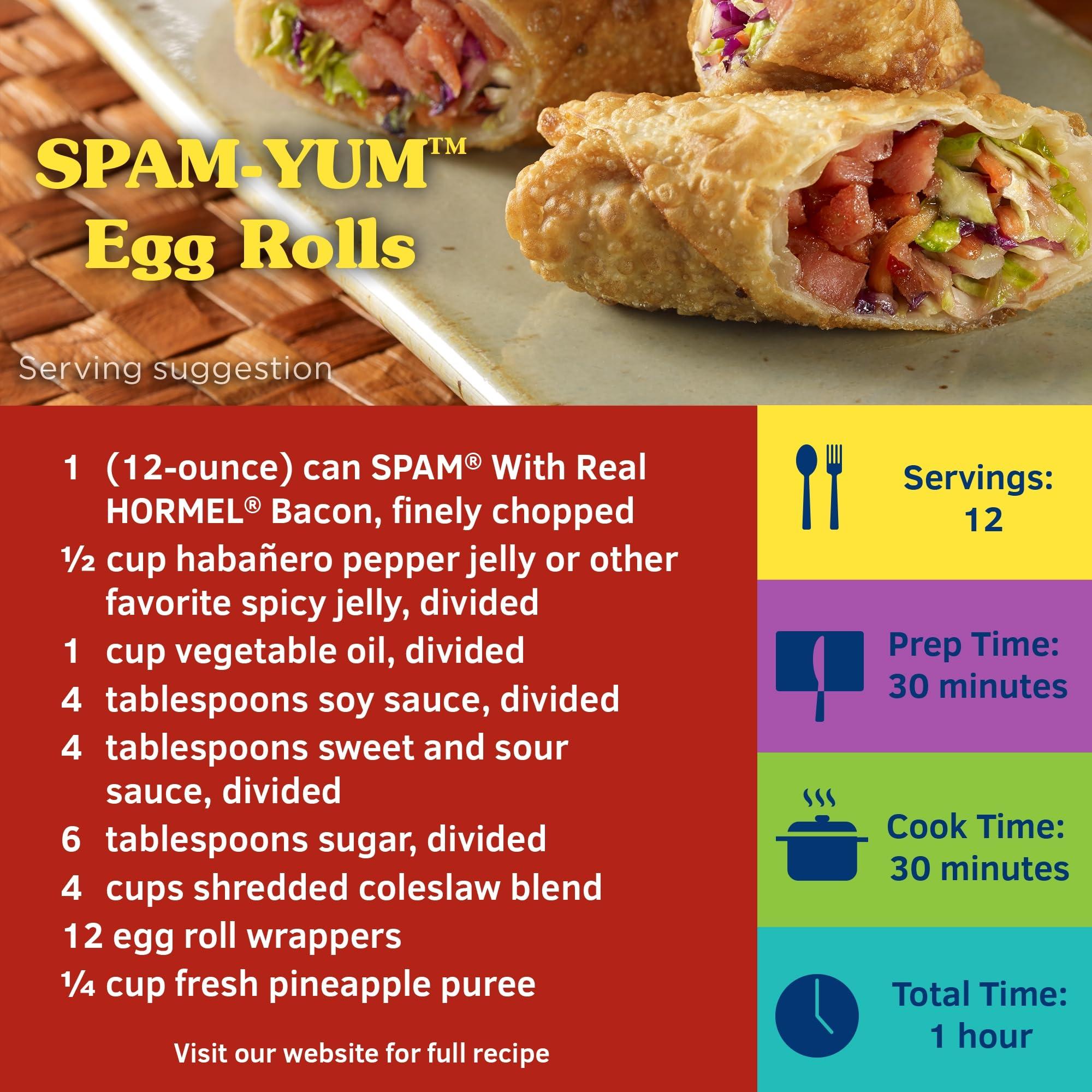 SPAM SPAM with Real HORMEL Bacon, 7 g protein, 12 oz (Pack of 12)