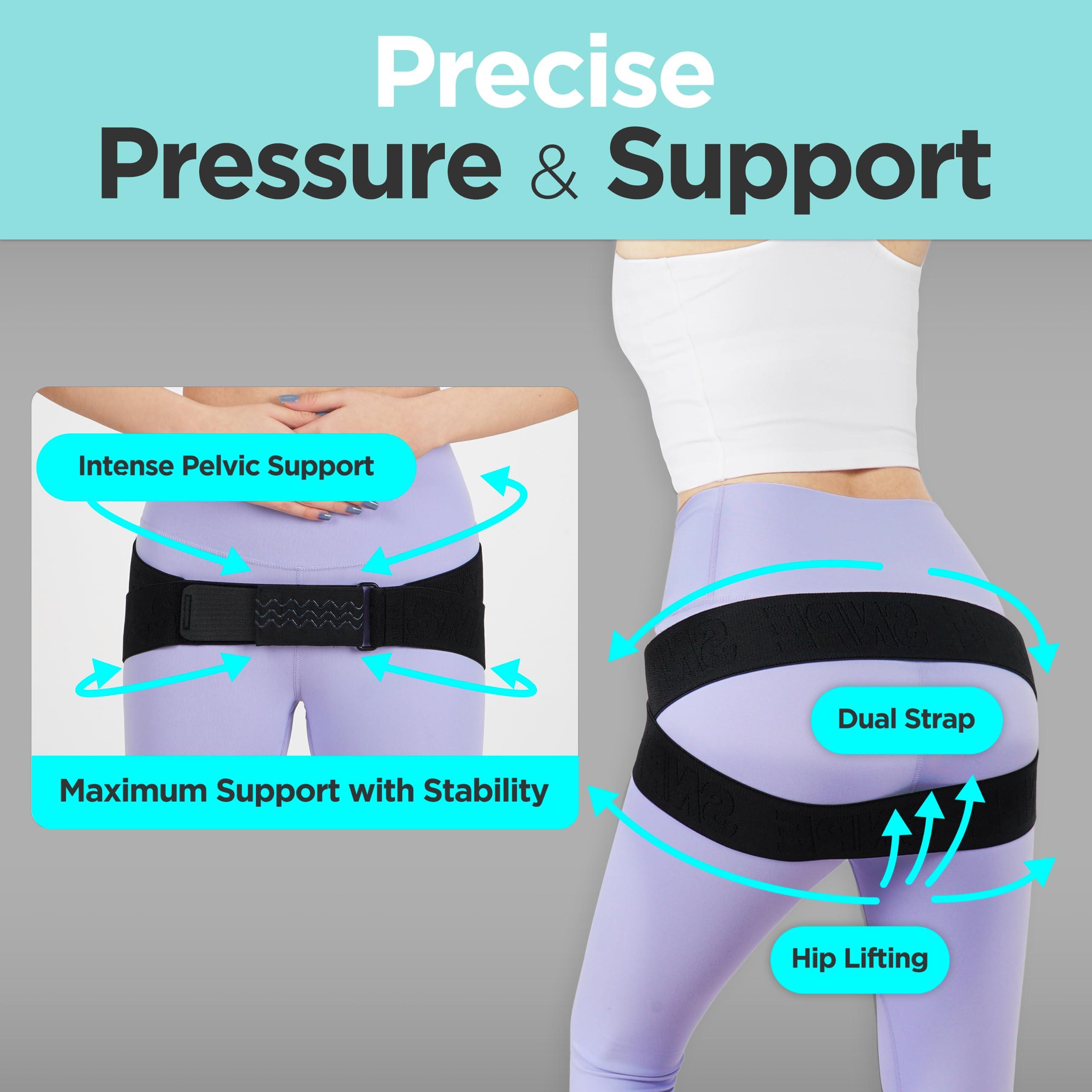 SNPE SNPE Enhanced Stability with Dual Support PowerFit Pro SI Joint Belt - Unique Dual-Band Design, Eco-Friendly Material, Reinforced Construction, Secure Buckle, Optimal Support (Medium)
