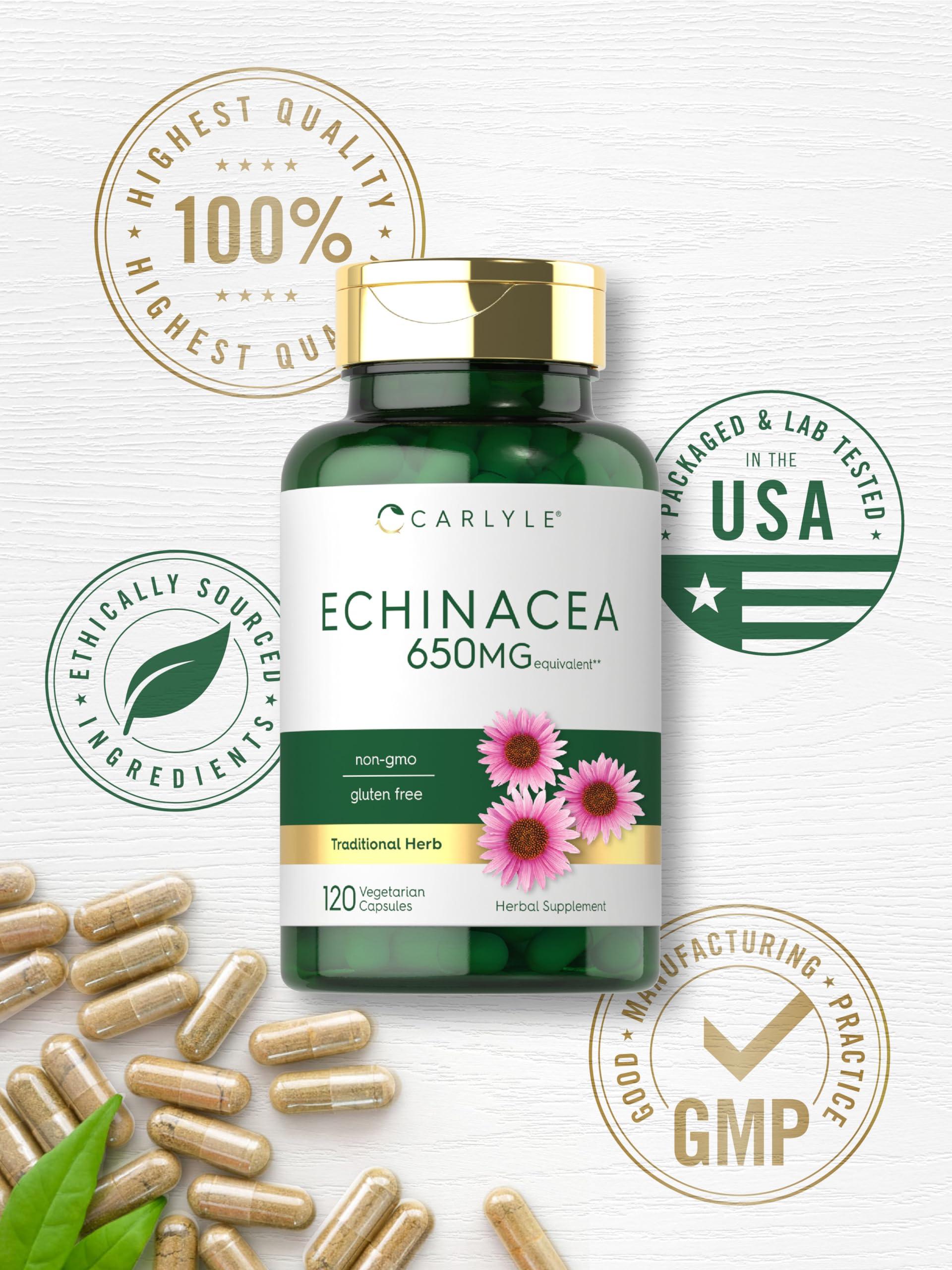 Carlyle Carlyle Echinacea Capsules 650mg | 120 Count | Non-GMO & Gluten Free Supplement