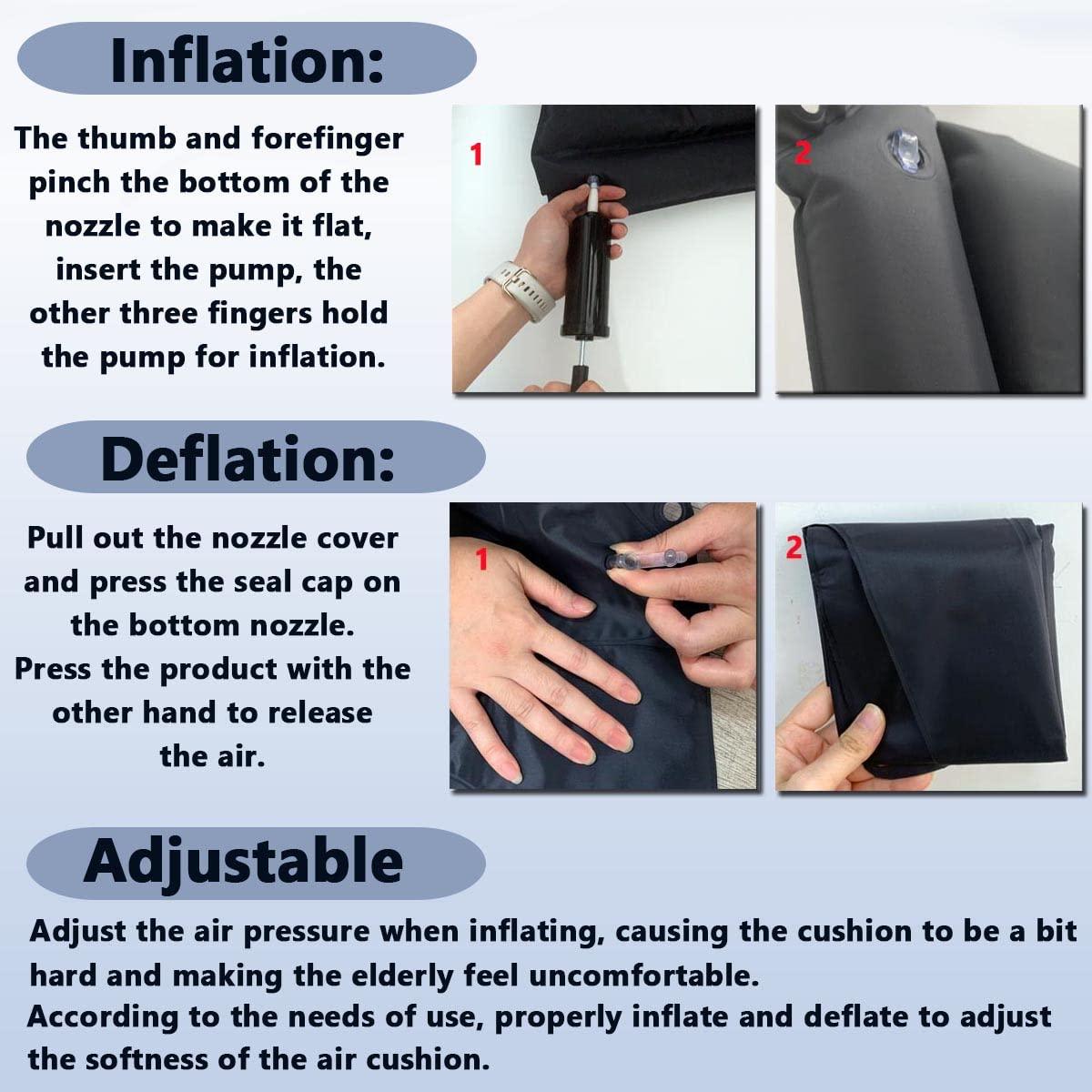 HXCH HXCH Inflatable Cushions - Elderly Nursing Seat Pad for Bedridden Disabled for Pain Relif, Fit for Toilet Chair &Wheelchair, Breathable & Comfort