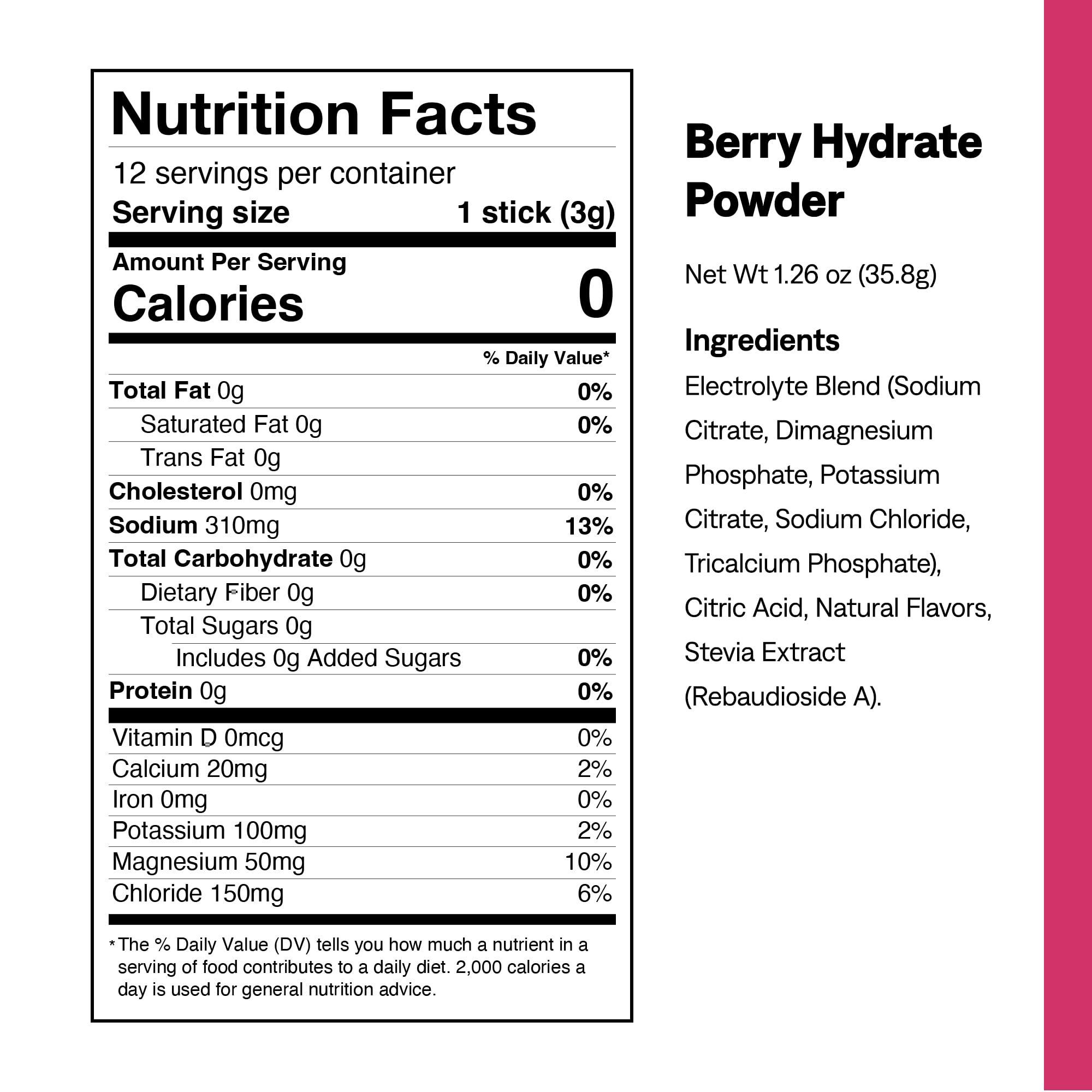 UCAN UCAN Hydrate Electrolyte Drink Mix (Berry, 12 Stickpacks) Sugar-Free, Keto-Friendly, Vegan, Non-GMO, Gluten-Free Electrolyte Powder with Potassium & Magnesium for Runners & Athletes
