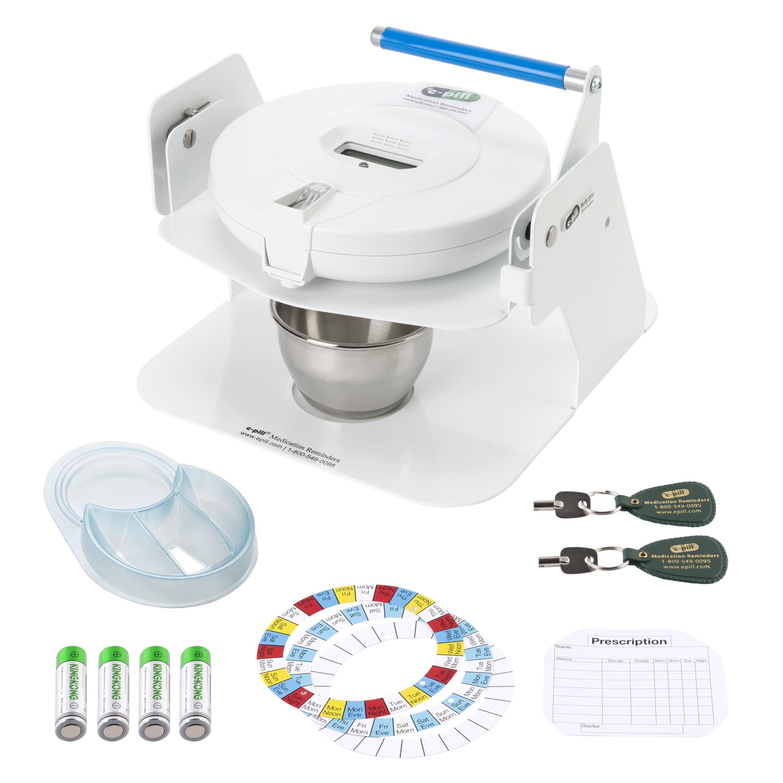 e-pill Medication Reminders e-Pill Station Pro - Advanced Locked Automatic Pill Dispenser - White Lid