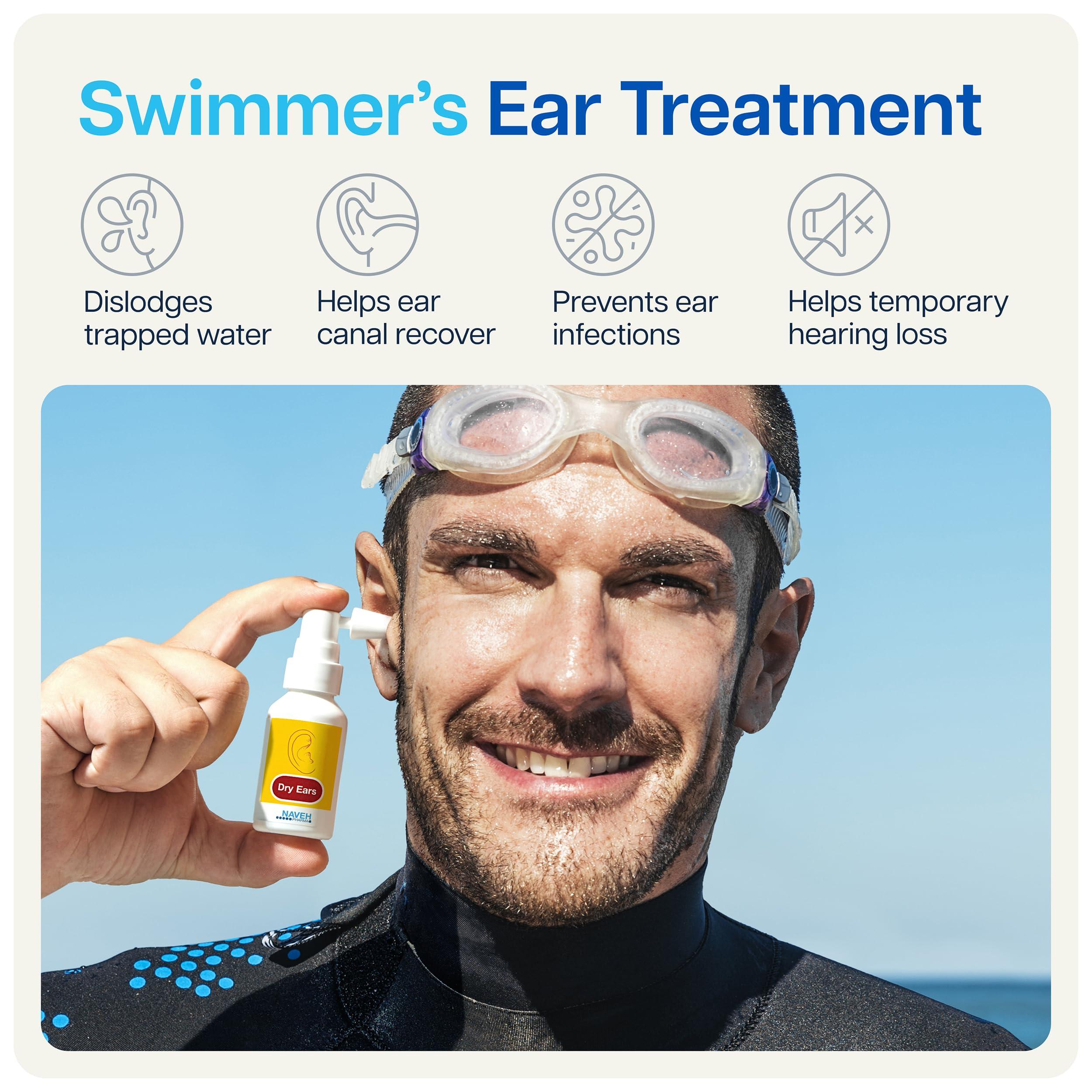 NAVEH PHARMA NAVEH PHARMA Dry Ears -Swimmers Ear Drops Spray - Ear Drying Drops for Swimmers Adults and Kids/Remove Water Trapped in Ears and Hearing Loss (1 Fl Oz)