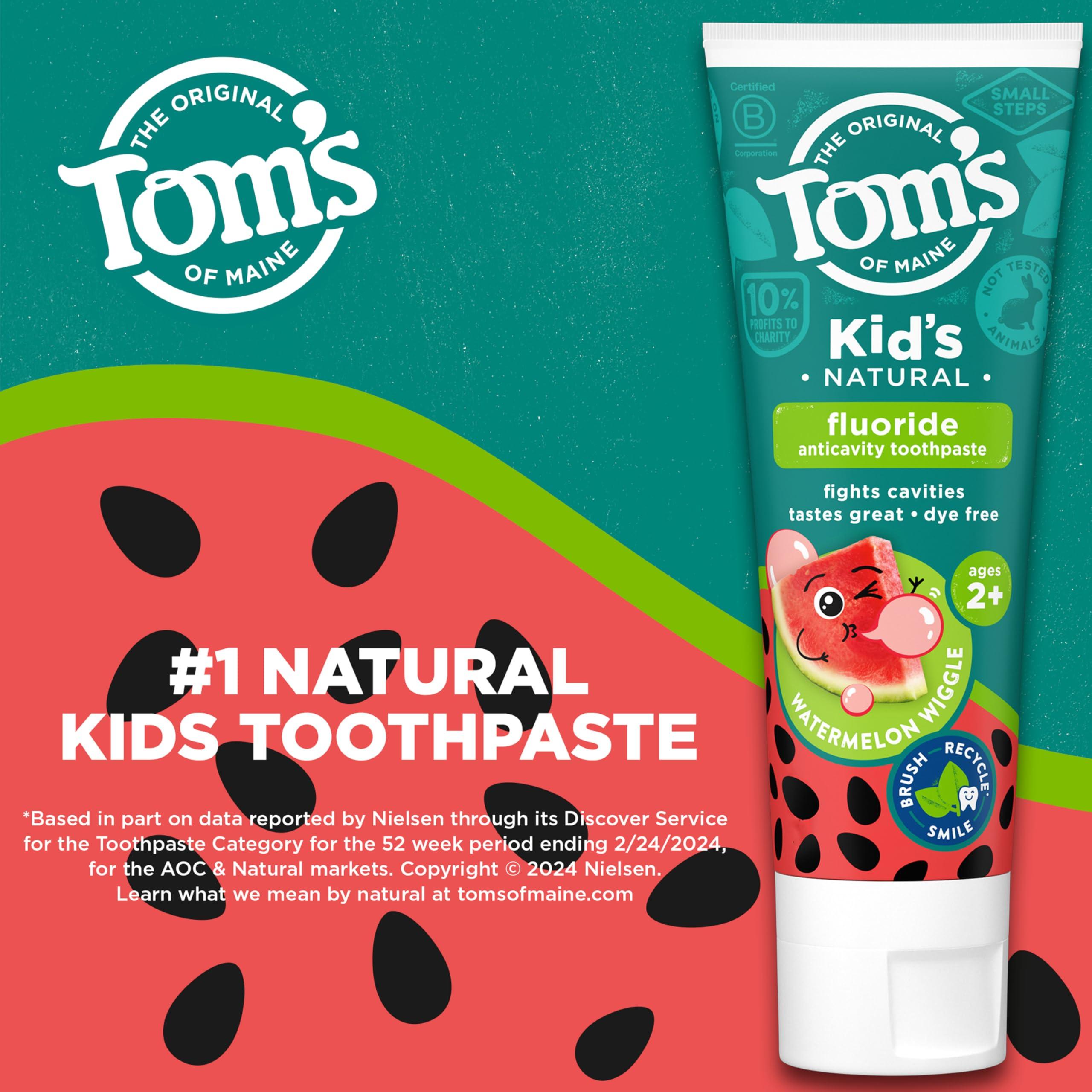 Tom's of Maine Tom\'s of Maine Natural Children\'s Fluoride Toothpaste, Watermelon, 5.1 oz