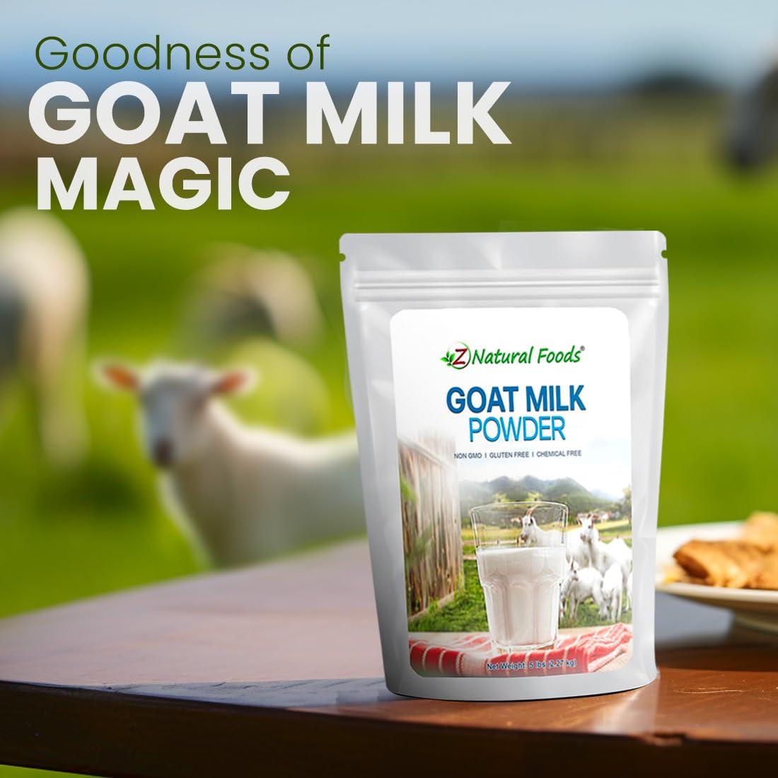 Z Natural Foods Z Natural Foods Goat Milk Powder - Pure Netherlands Full Cream Milk, Powdered Goat Milk, Highly Nutritious, Easy Digestion - Whole Goats Milk for Adults for Smoothies, Cooking, Baking, 5 lbs