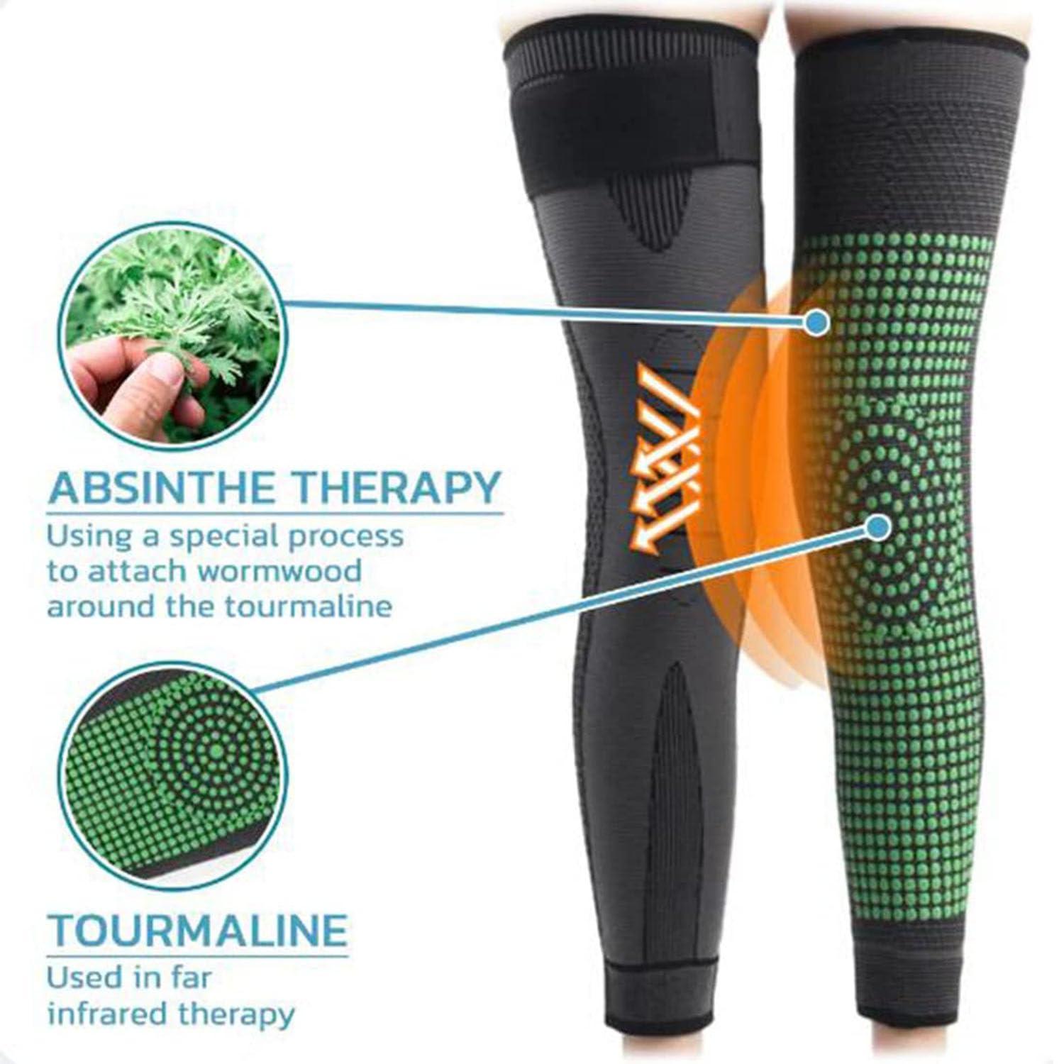 WitmAn WitmAn Radiofrequency Herbal Thermal Knee SupportMugwort Tourmaline Acupressure Self-Heating Shaping Knee Sleeves Pads (green,XL)