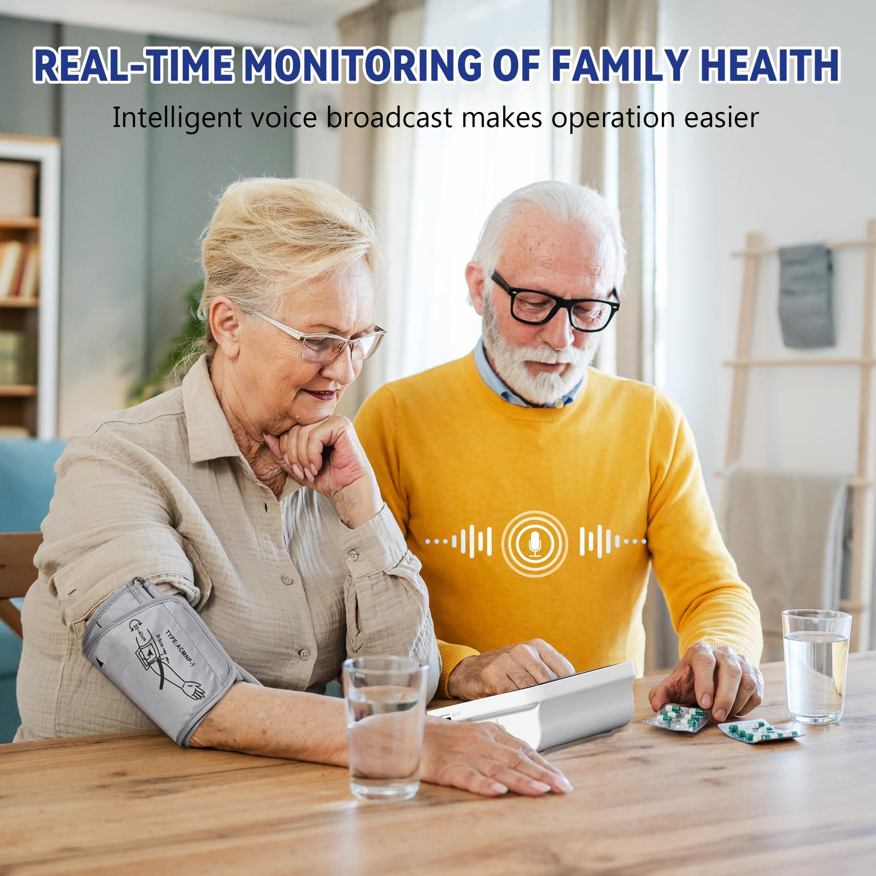 ERDPAA Blood Pressure Monitor,Smart Upper Arm Blood Pressure Monitors for Home Use with XL Pressure Cuff,Digital Blood Pressure Machine, Automatic Electric BP Machine with Large Cuff