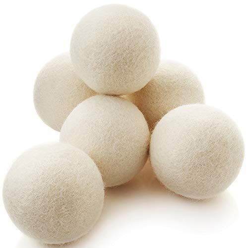 Casafield Casafield Wool Dryer Balls Set of 6, Extra Large Organic Handmade 100% New Zealand Wool, Natural Laundry Fabric Softener