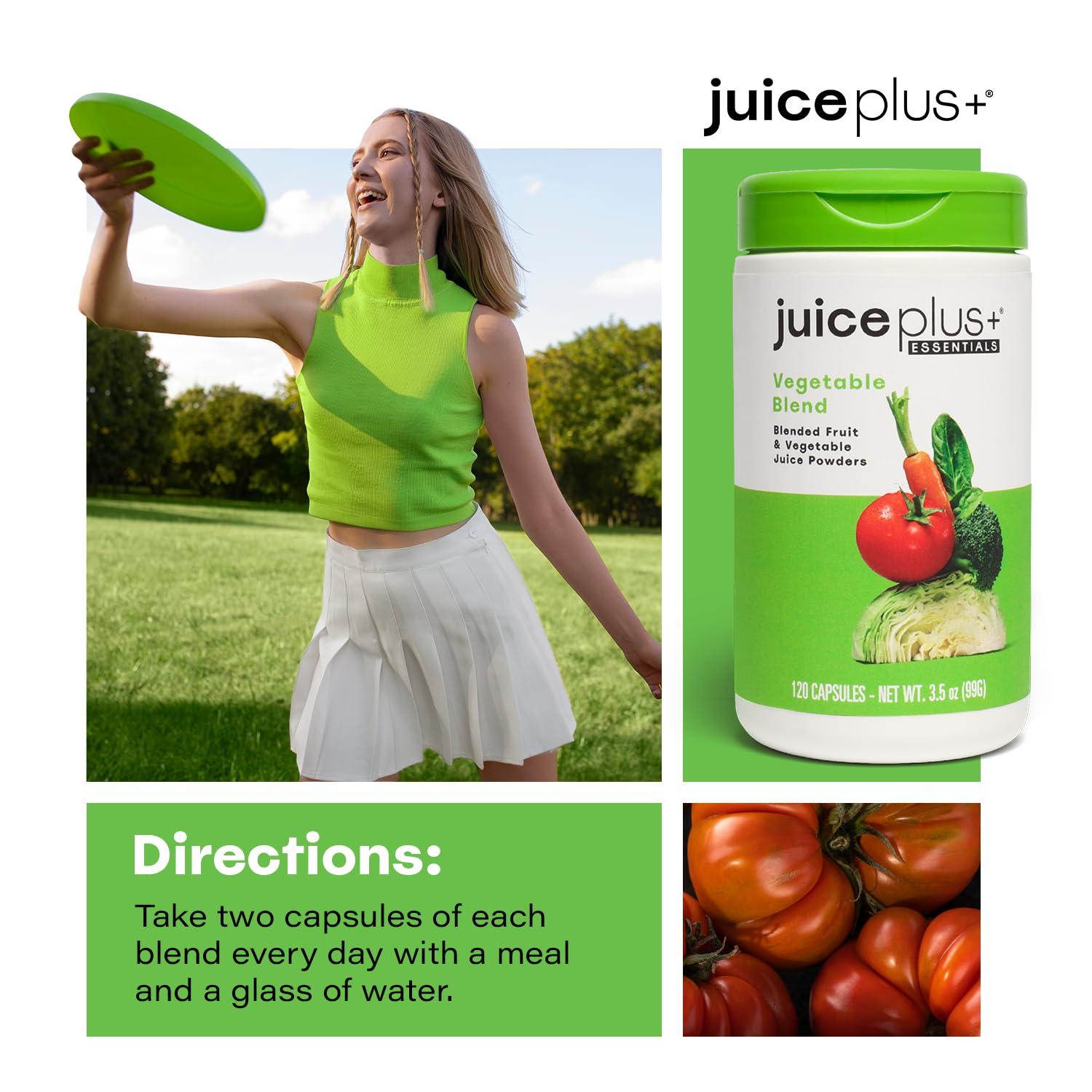 Juice Plus+ Juice Plus+ Vegetable Blend - Whole Food Vegetable Powder in Convenient Capsules - Includes Nutrients from Spinach, Kale, Broccoli, Carrot, Garlic and More - Vegan, Non-GMO - 120 Capsules