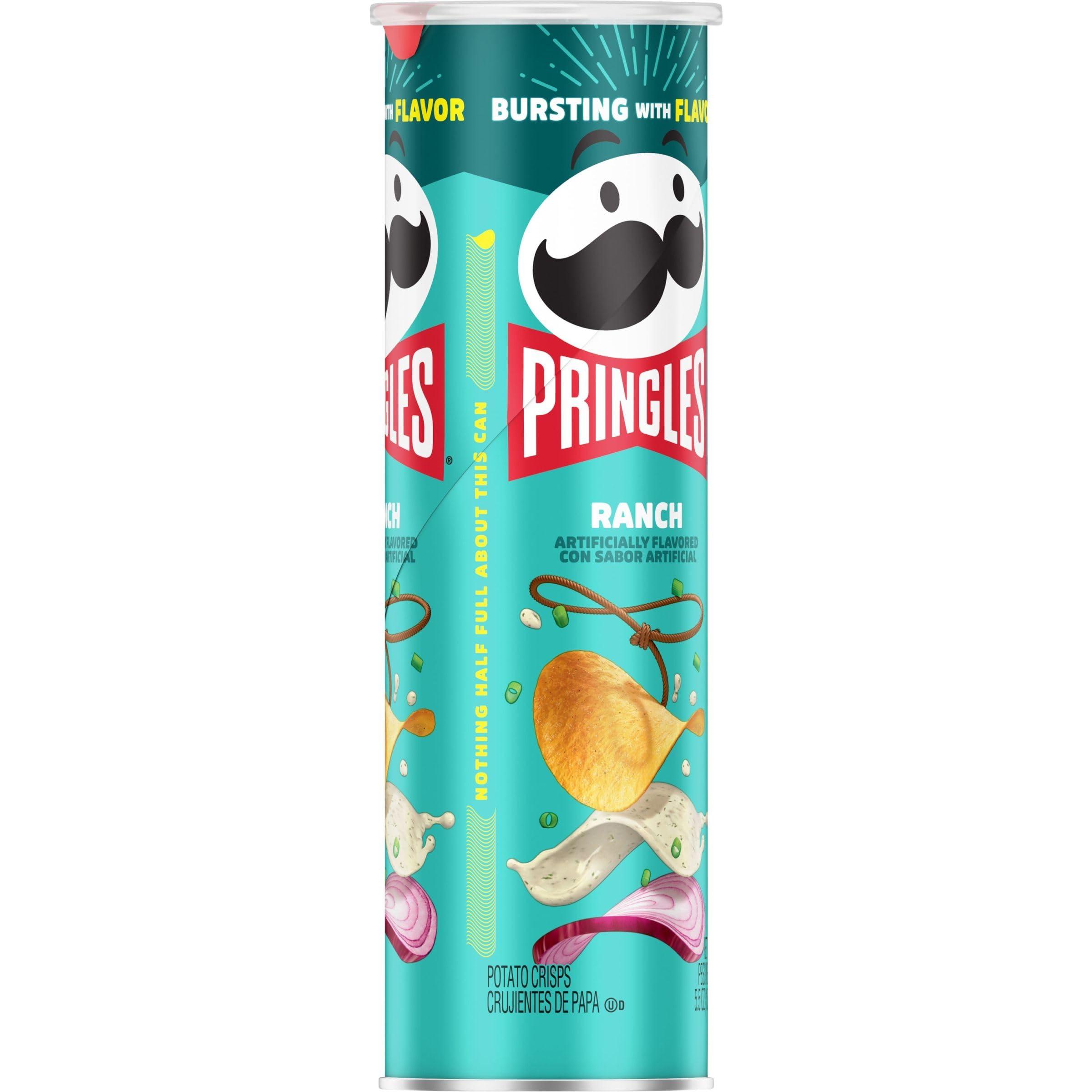 Pringles Pringles Potato Crisps Chips, Lunch Snacks, On-The-Go Snacks, Ranch, 5.5oz Can (1 Can)