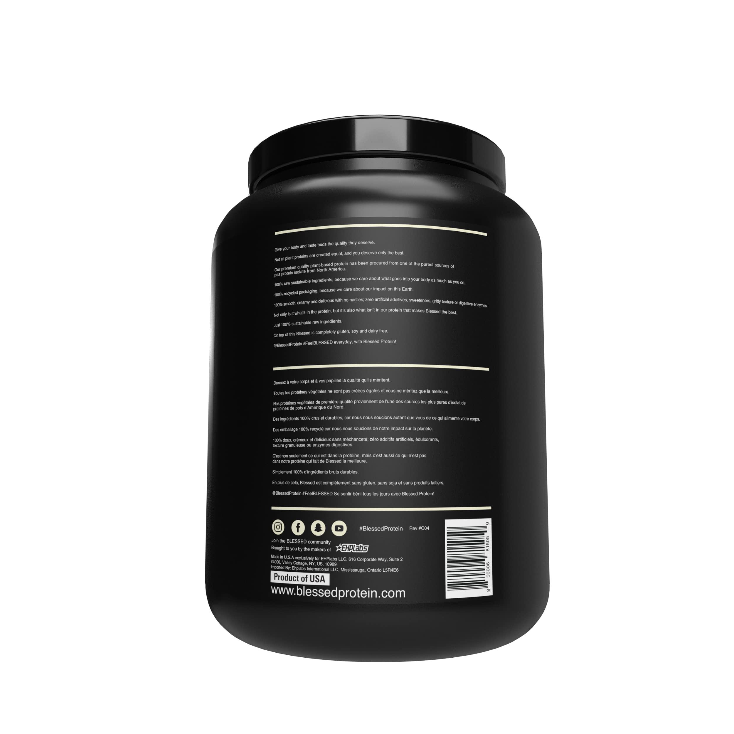 BLESSED BLESSED Vegan Protein Powder - Plant Based Protein Powder Meal Replacement Protein Shake, 23g of Pea Protein Powder, Dairy Free, Gluten Free, Soy Free, No Sugar Added, 30 Servings (Vanilla Chai)