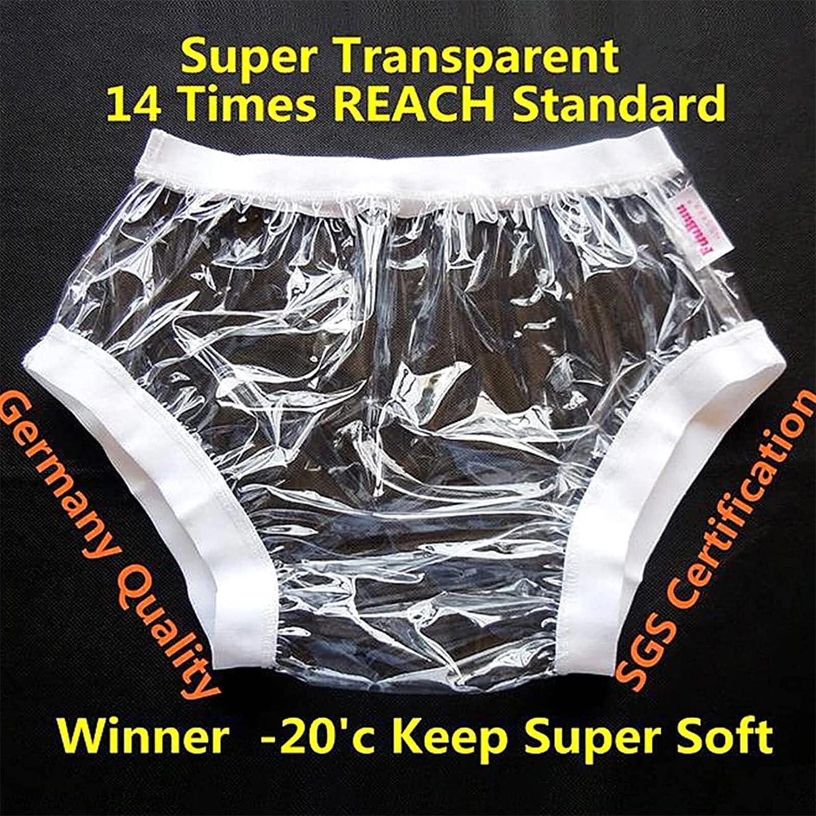 TAPIVA Plastic Pants for Adults with Incontinence,Elastic Band Plastic Waterproof Pants, Plastic PVC Diapers, Reusable Senior Diapers, Soft Surface, Suitable for Adult Men and Women