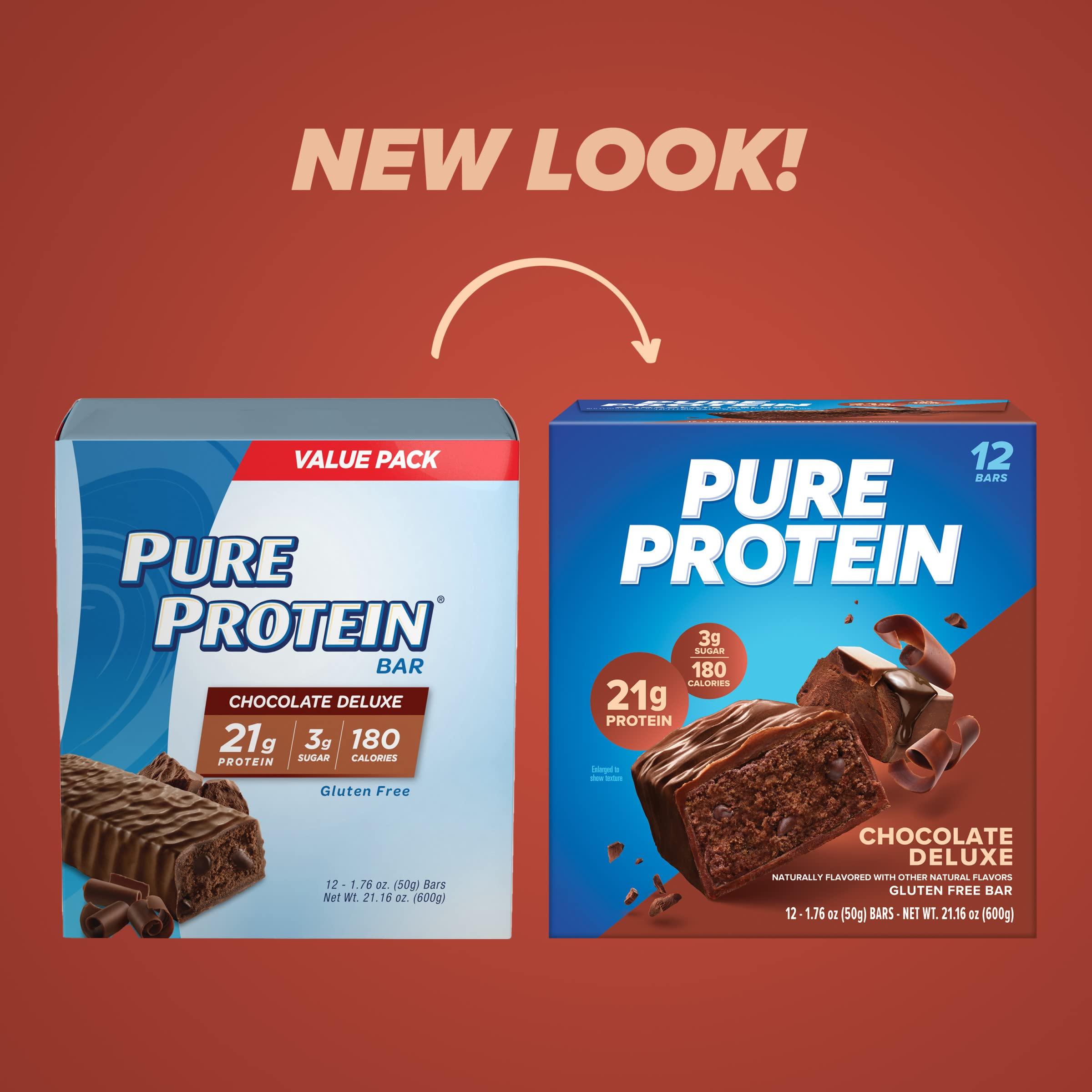 Pure Protein Pure Protein Chocolate Whey Protein Powder 1.75lb & Chocolate Deluxe Protein Bars 12 Count