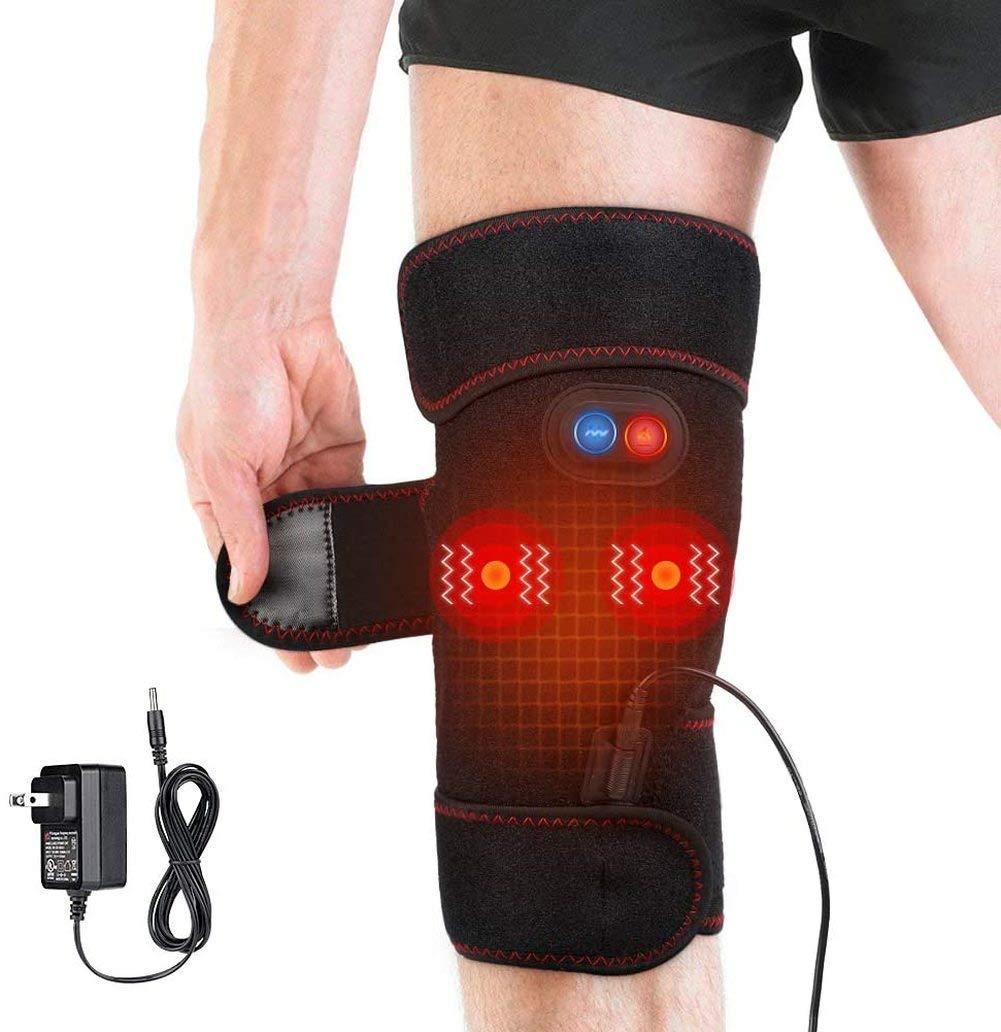 okuya 2-in-1 Arthritis Pain Relief Knee Brace, Heated Knee Support for Arthritis, Knee Heating Pad for Hot or Cold Therapy Keep Warm, Electric Wrap for Pain Relief and Massage