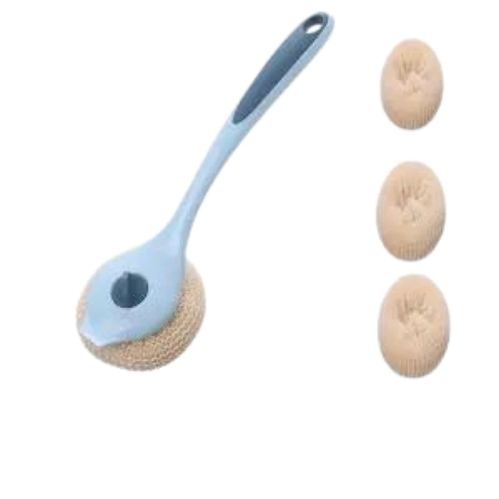 BeyondNice BeyondNice Metal & Plastic Dish Brush with Handle, Scrub Brush for Cleaning Kitchen and Washing Dishes, for Sink, Pots, Pans, Cleaning Brushes Tools (Blue,Three)