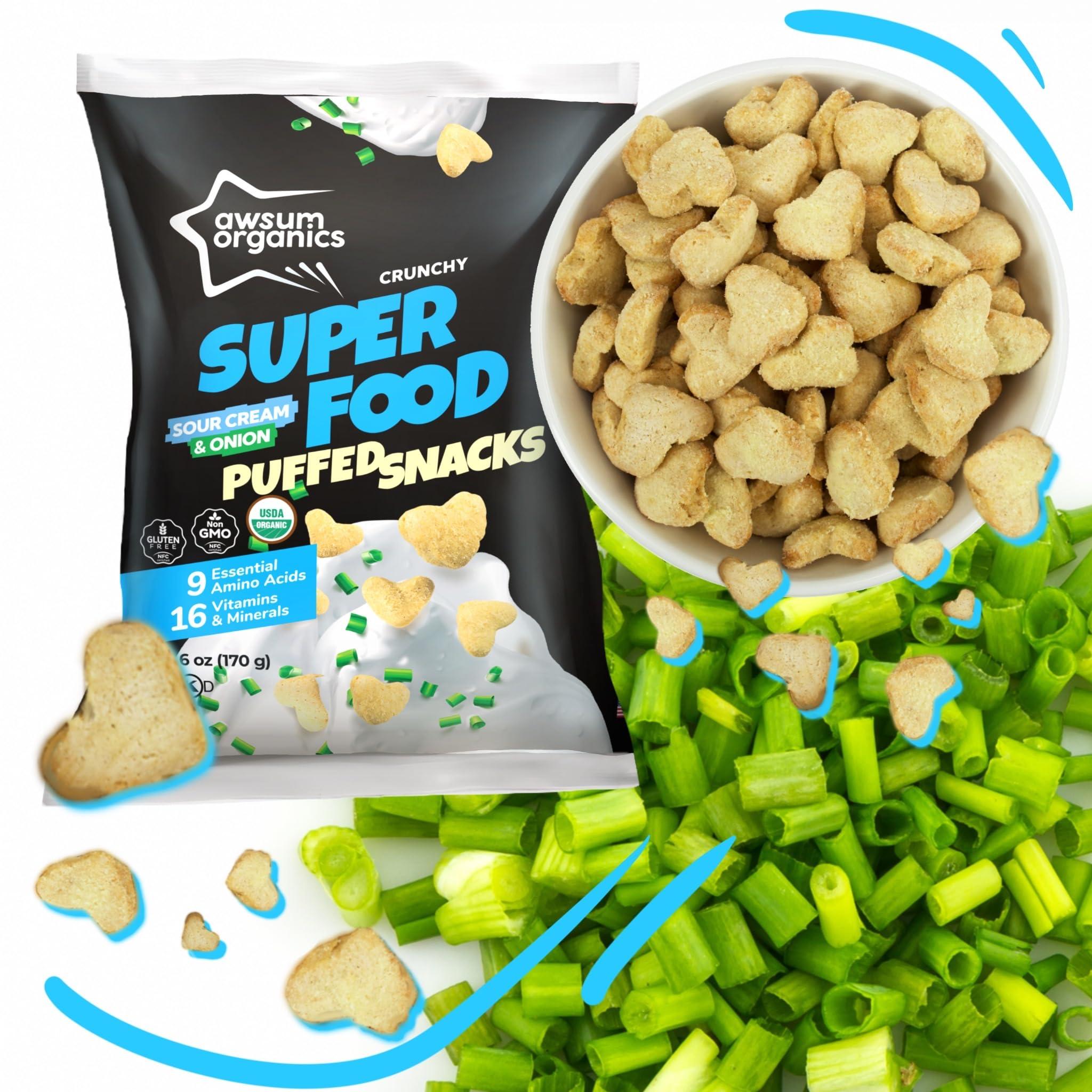 Awsum Organics Awsum Organics Healthy Snacks | Care Package | Snack Box | Grab And Go | Variety Pack | Sour Cream and Onion | Women Men Adult Kids Teens