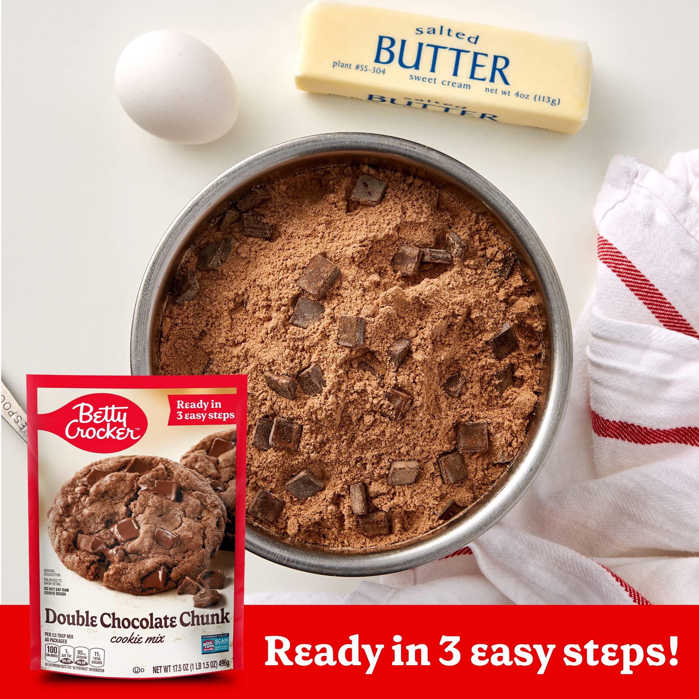 Betty Crocker Betty Crocker Double Chocolate Chunk Cookies, Cookie Baking Mix, 17.5 oz (Pack of 12)
