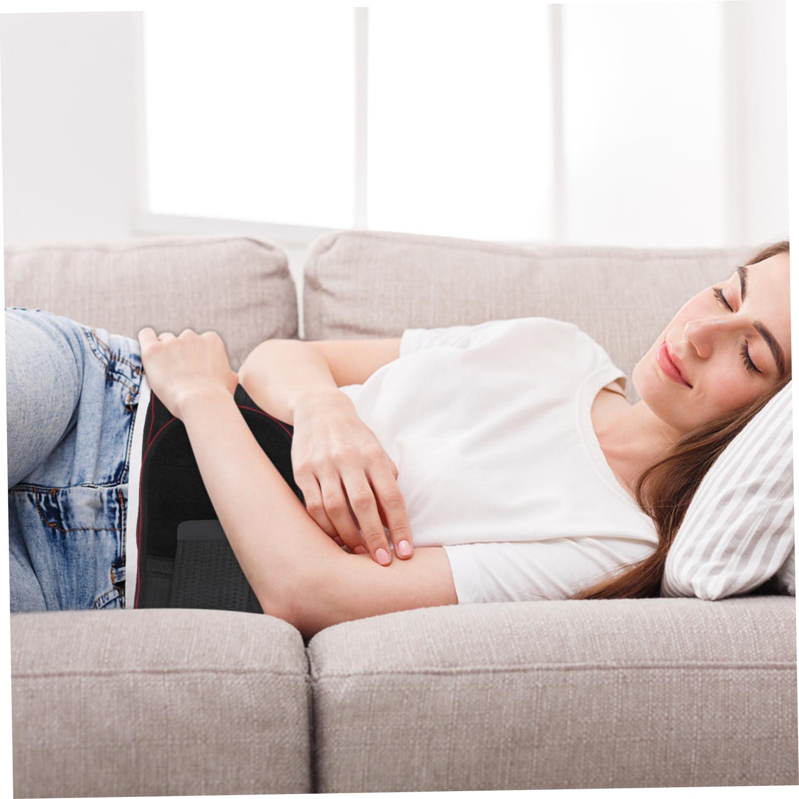 Healifty Self Heating Back Brace Elastic Infared Heating Pad Lower Back Support Girdle Massage Waist Wrap Back Braces for Magnetic Back Belt Magnetic Mount Waist Support